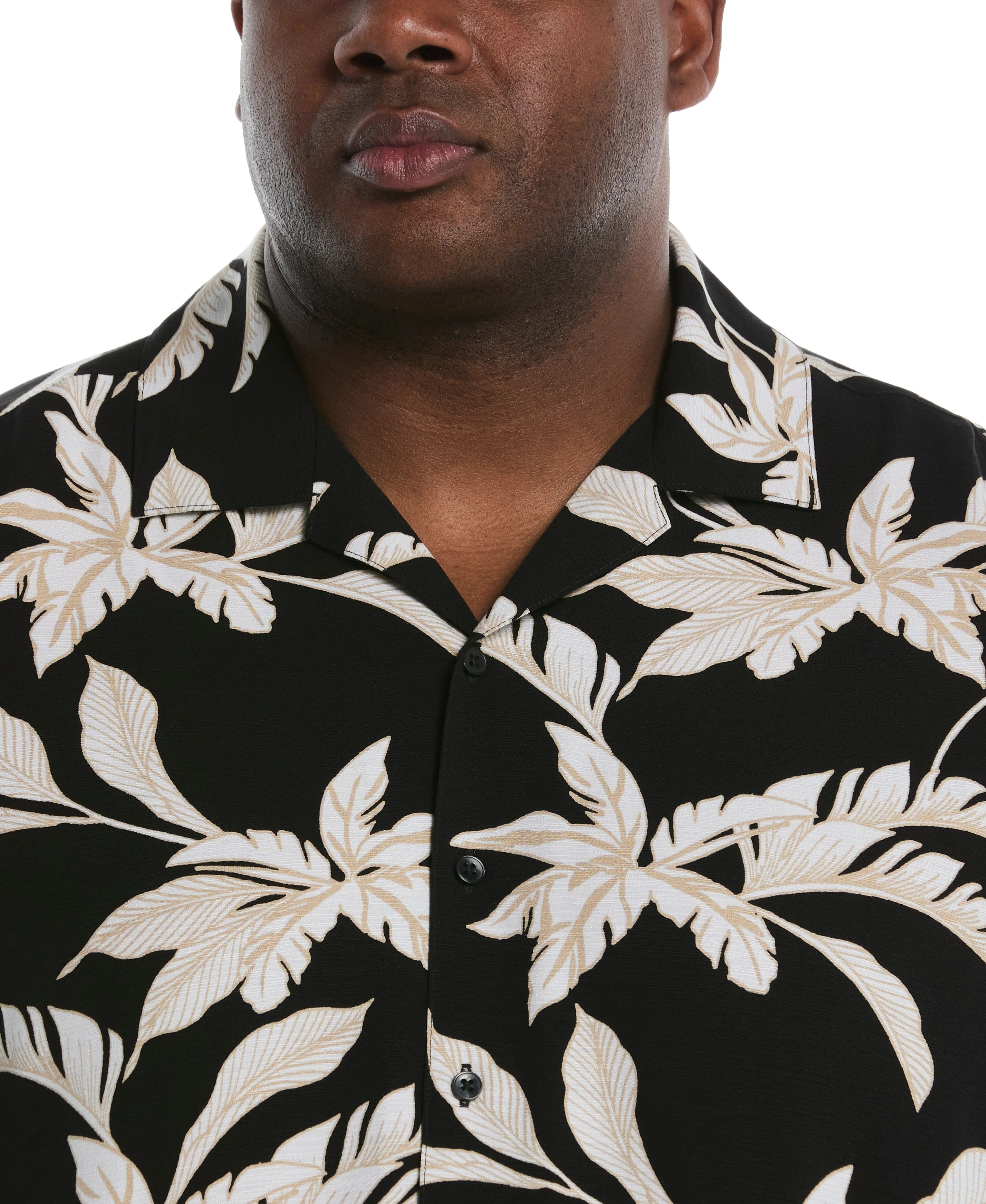 Big & Tall All-Over Tropical Print Shirt - Image 4
