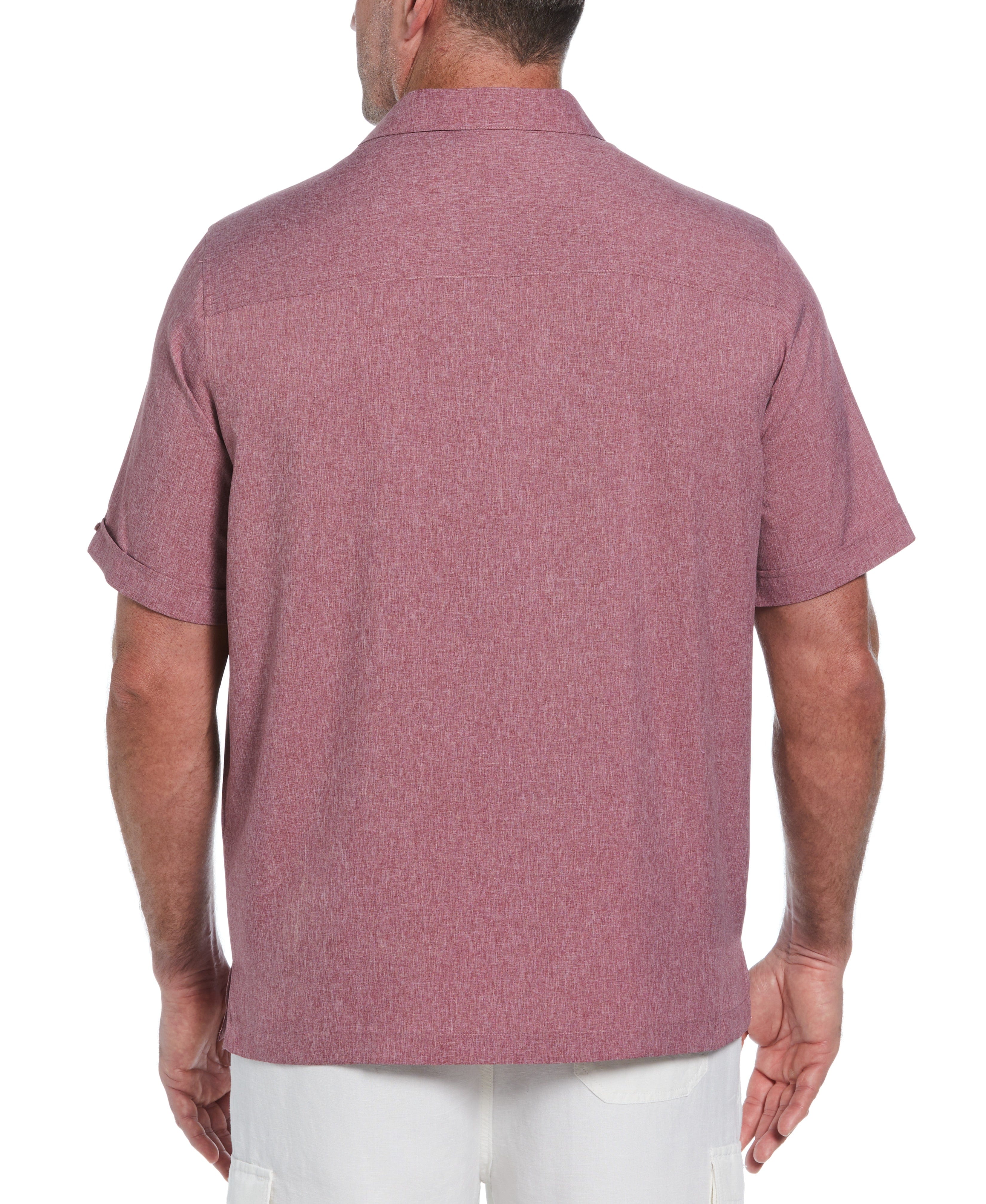 Big & Tall Two-Tone Cross Tuck Chambray Shirt - Image 2