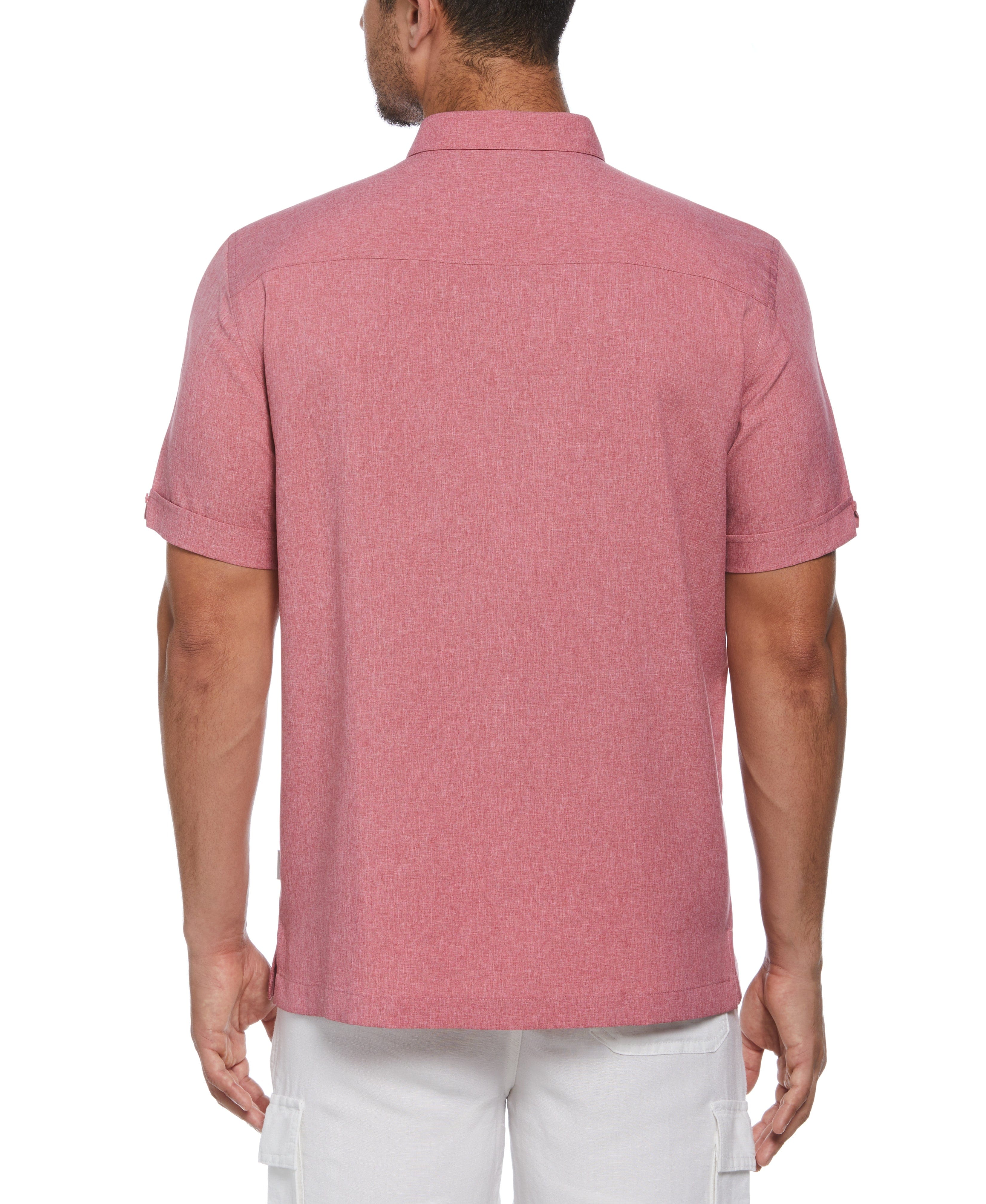 Big & Tall Two-Tone Cross Tuck Chambray Shirt - Image 22