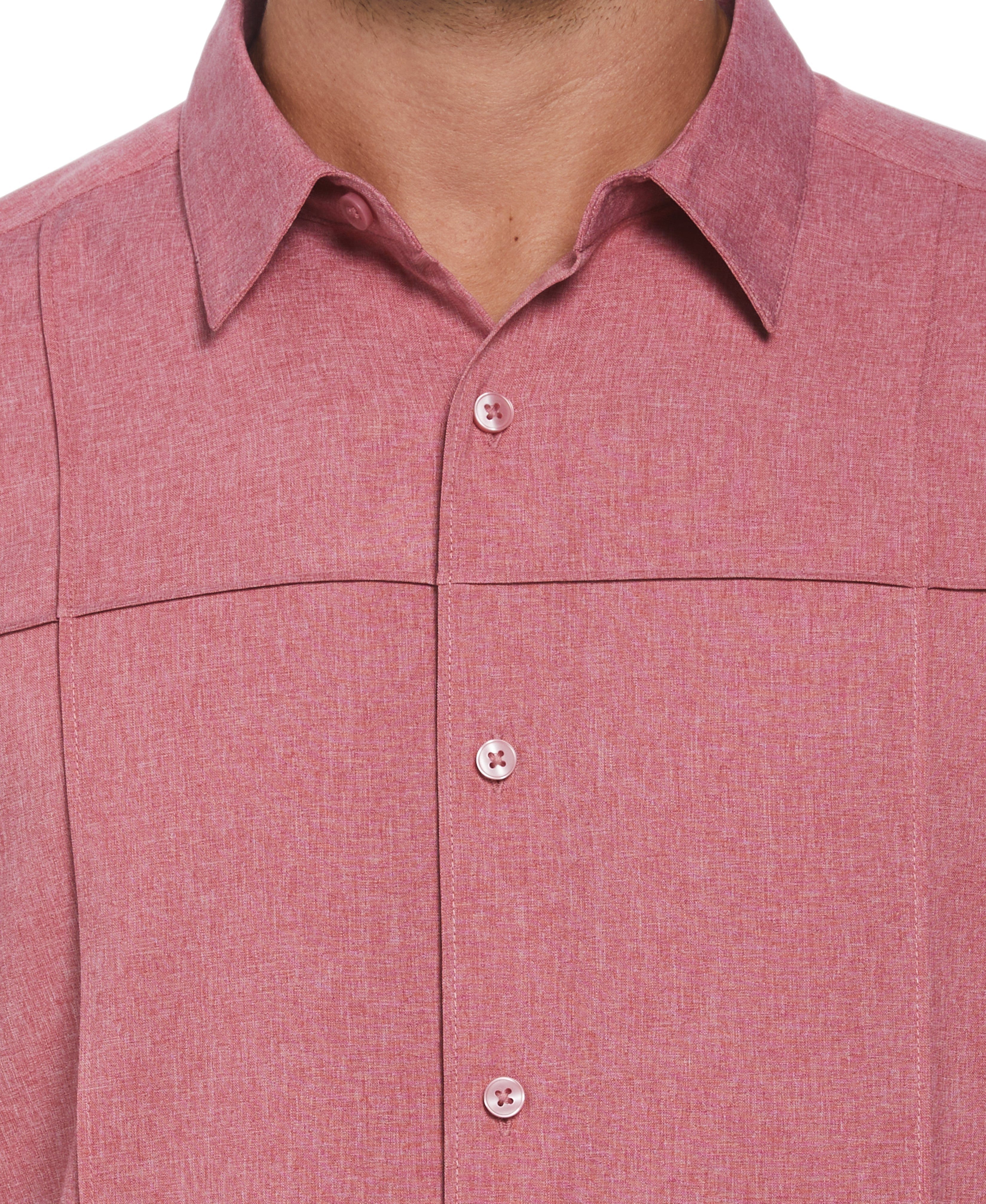 Big & Tall Two-Tone Cross Tuck Chambray Shirt - Image 24