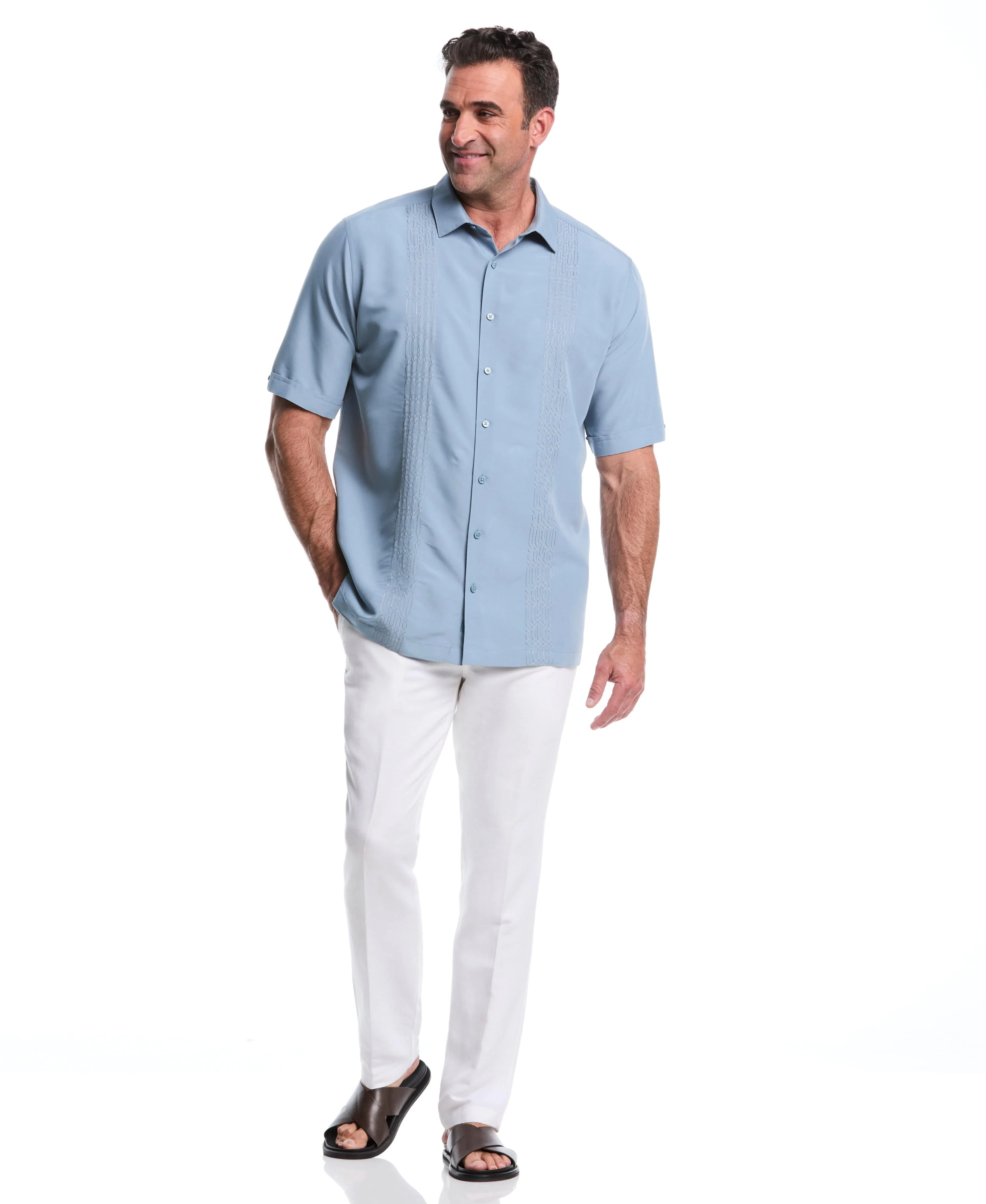 Big & Tall Geo Embroidered Shirt - Image 5