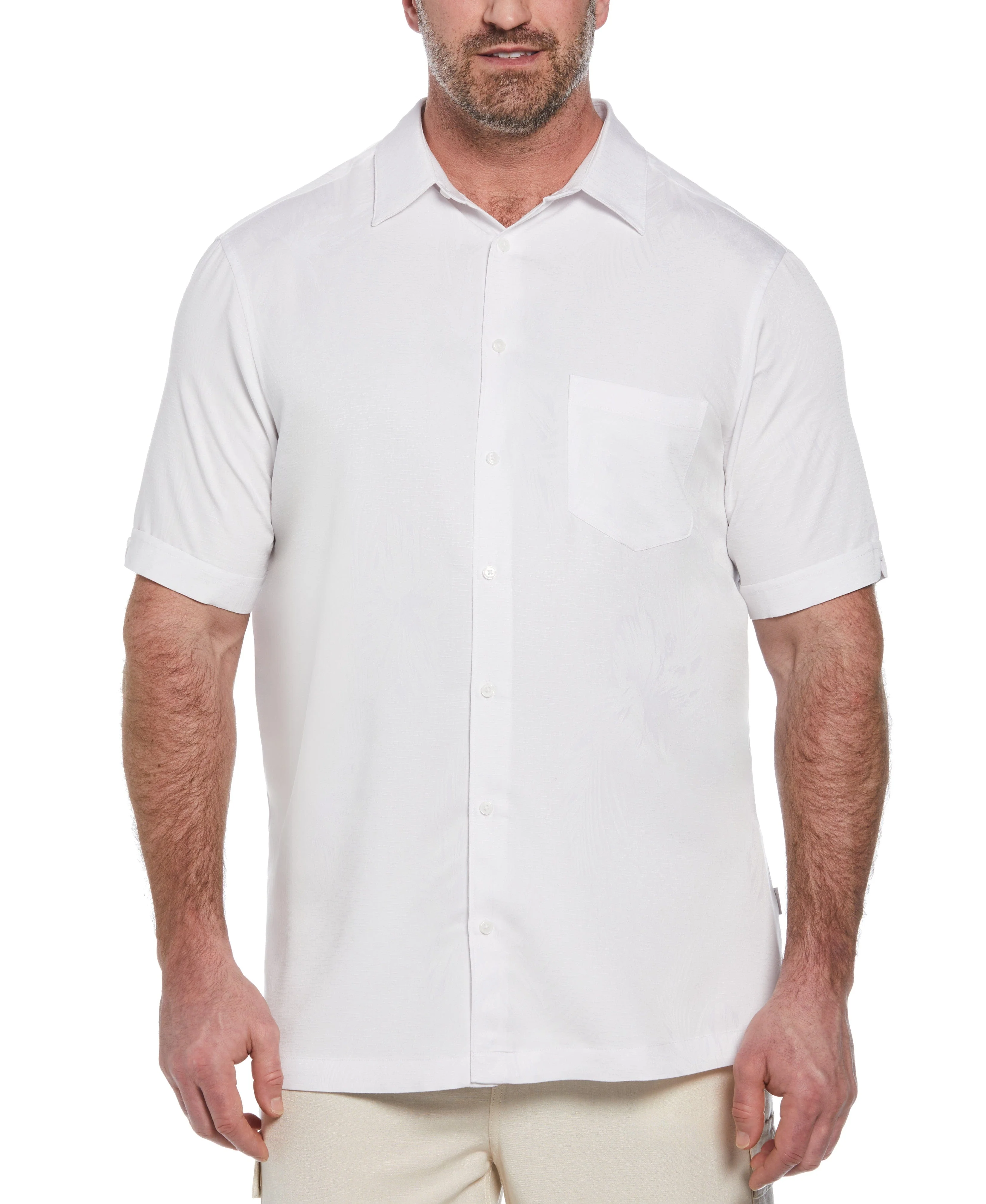 Big & Tall Two-Tone One Pocket Floral Print Shirt - Image 6