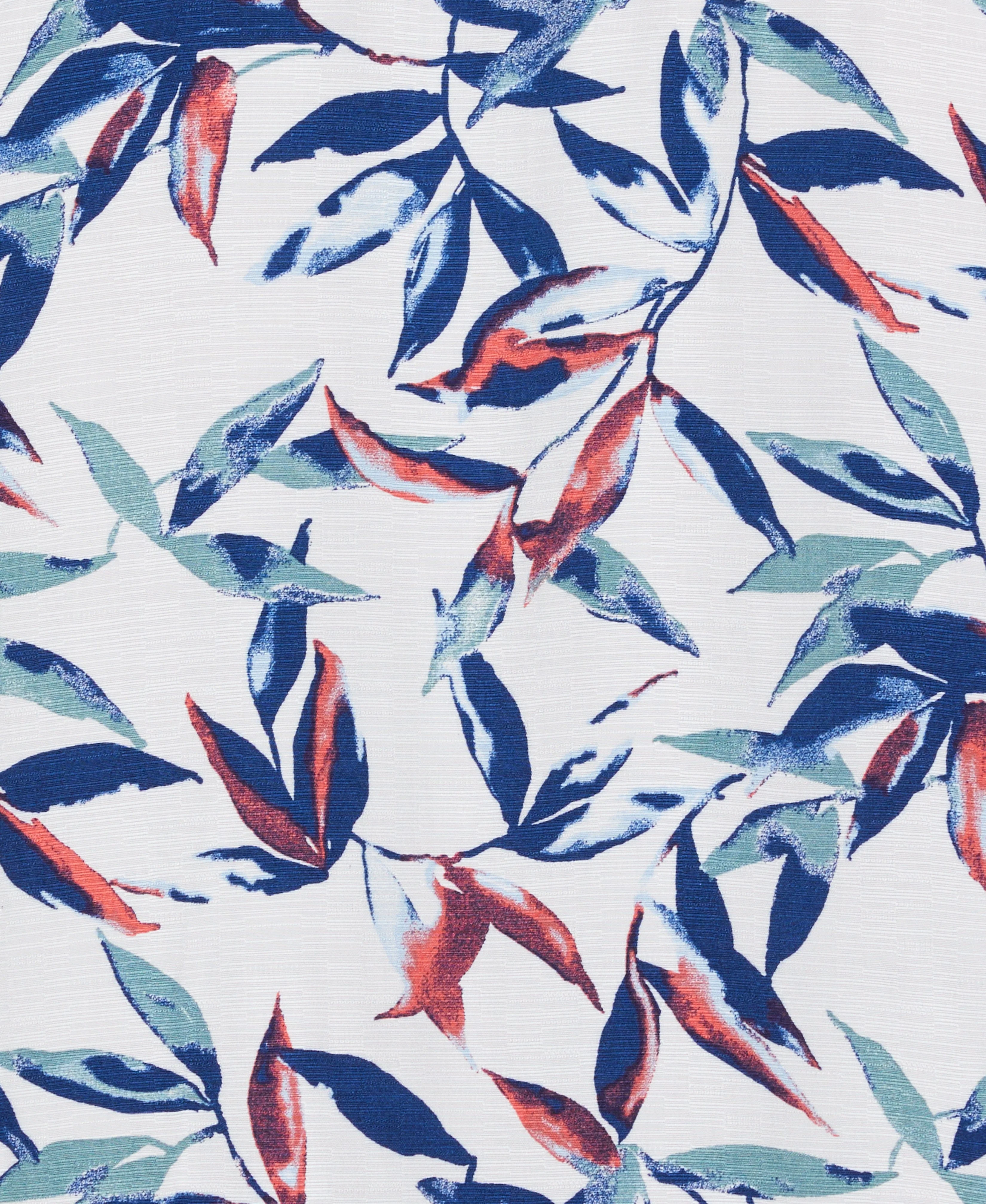 Big & Tall Watercolor Leaf Print Textured Shirt - Image 5