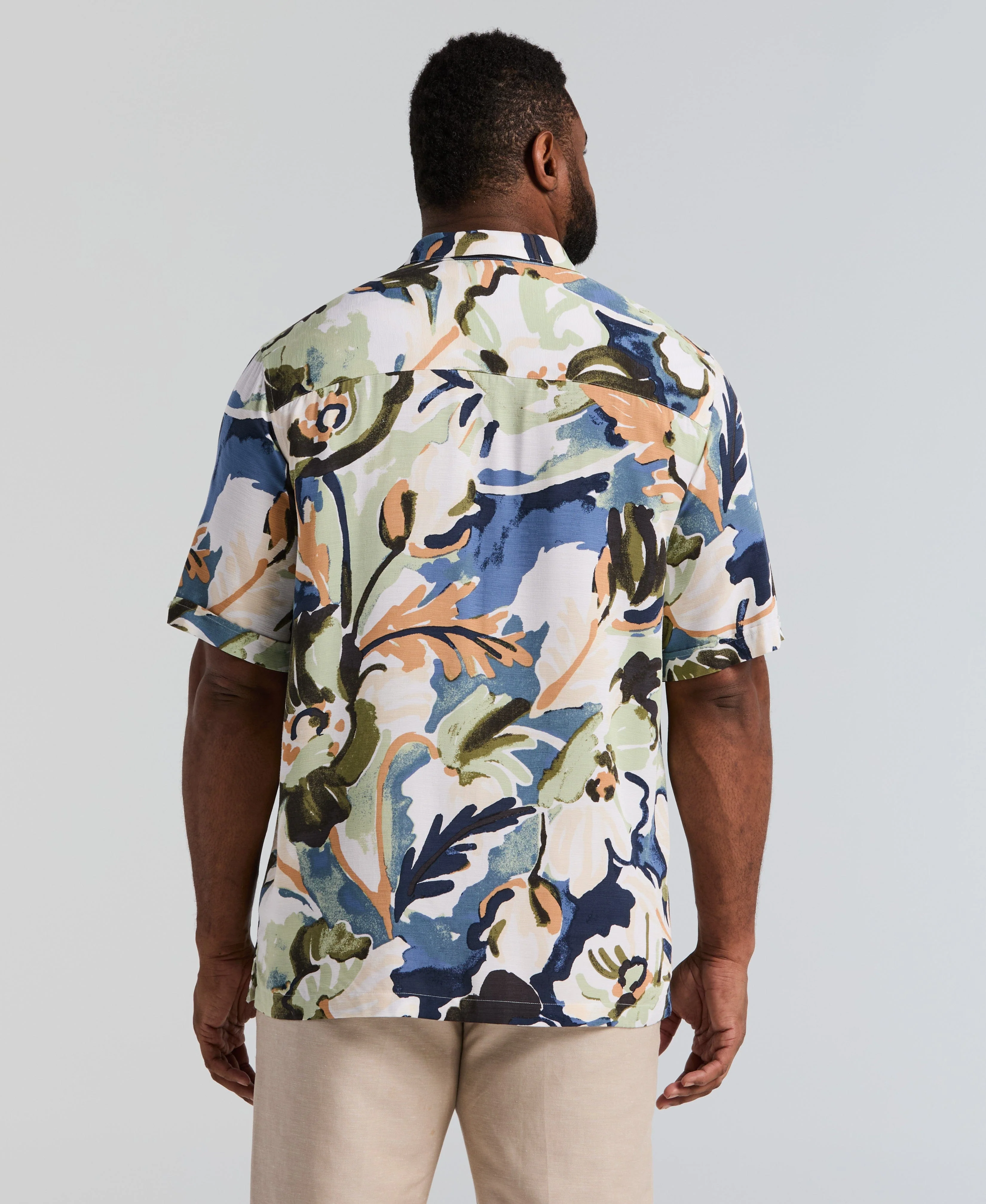 Big & Tall Watercolor Print Shirt - Image 3