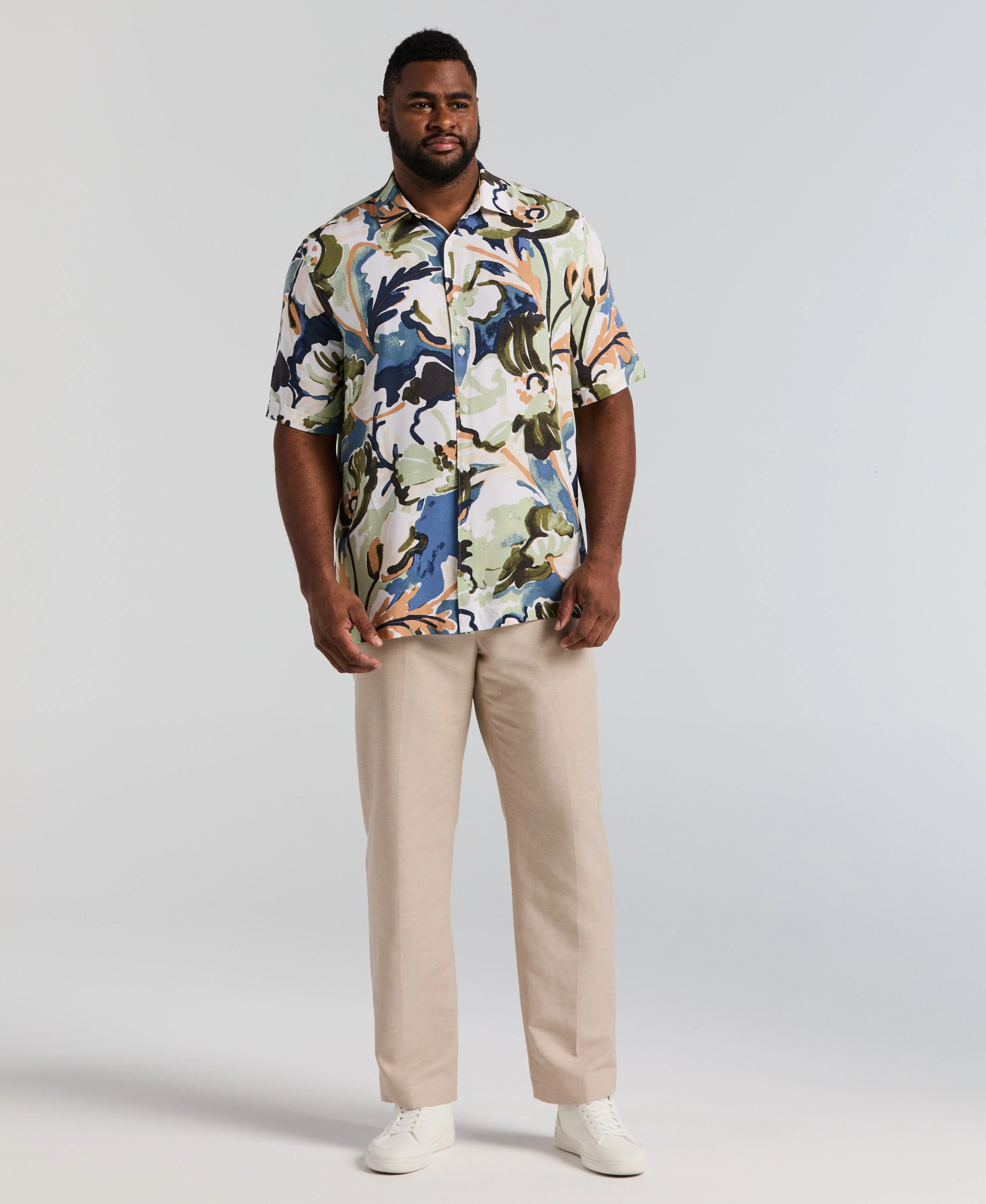 Big & Tall Watercolor Print Shirt - Image 7