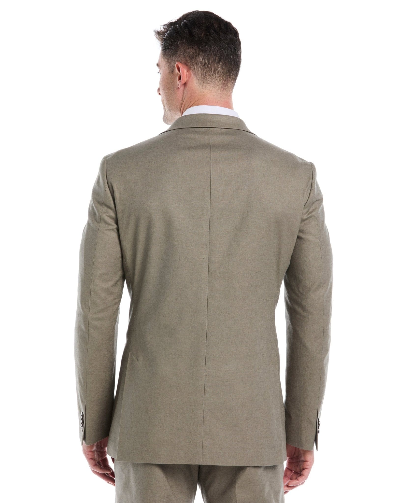 Linen Blend Burnt Olive Suit - Image 4