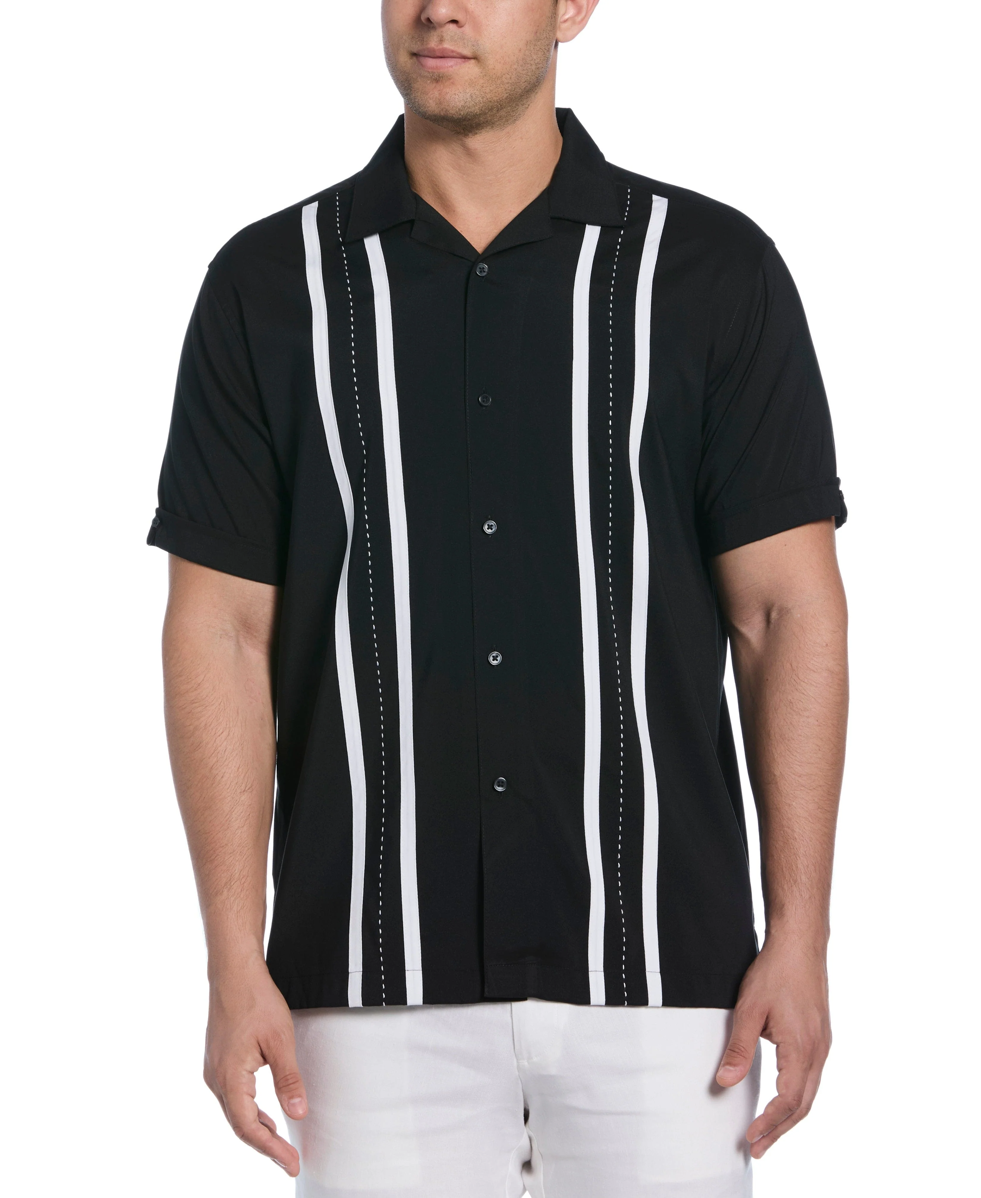 Big & Tall Contrast Panel Camp Collar Shirt - Image 11