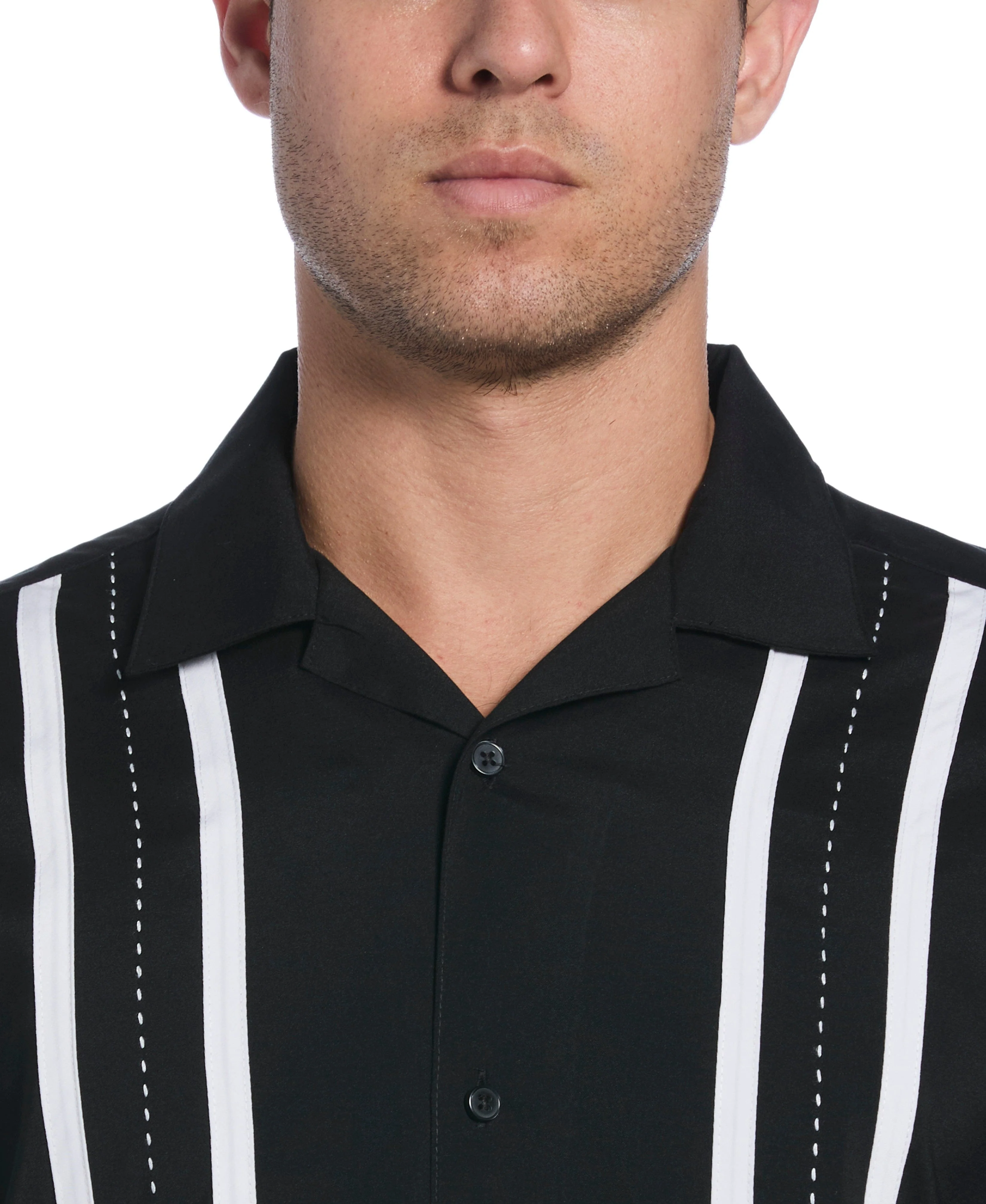 Big & Tall Contrast Panel Camp Collar Shirt - Image 14