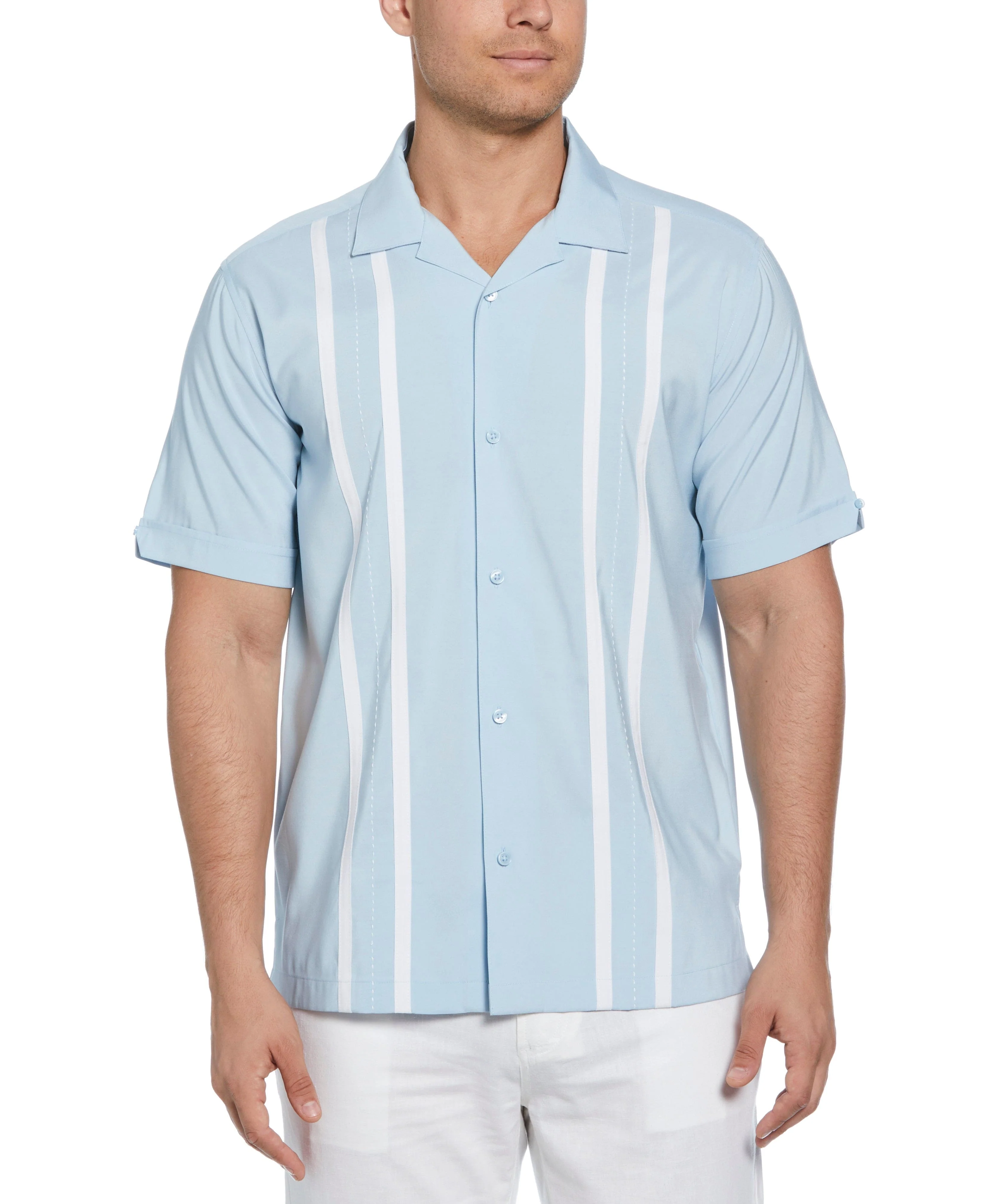 Contrast Panel Camp Collar Shirt - Image 16