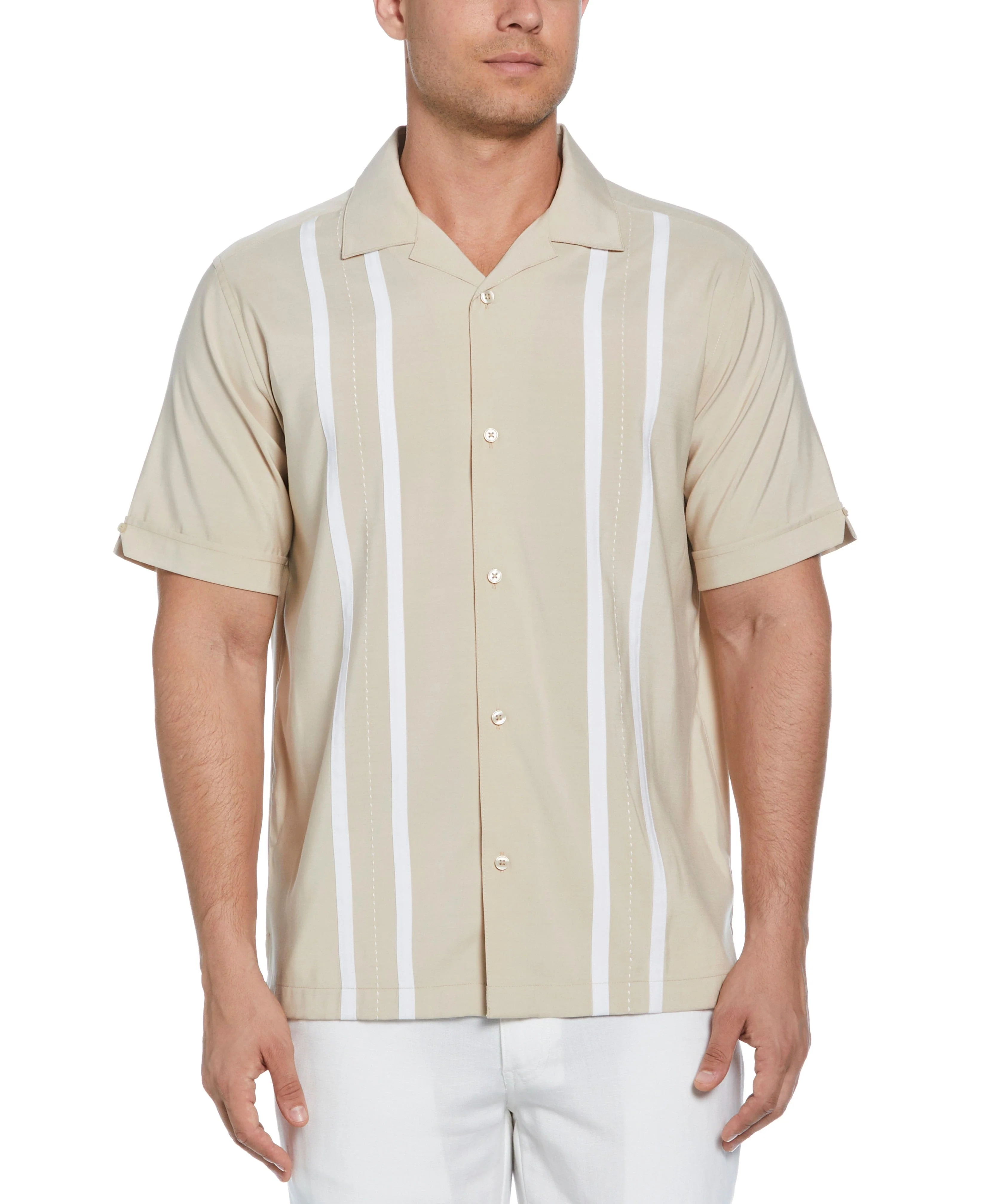 Contrast Panel Camp Collar Shirt - Image 21