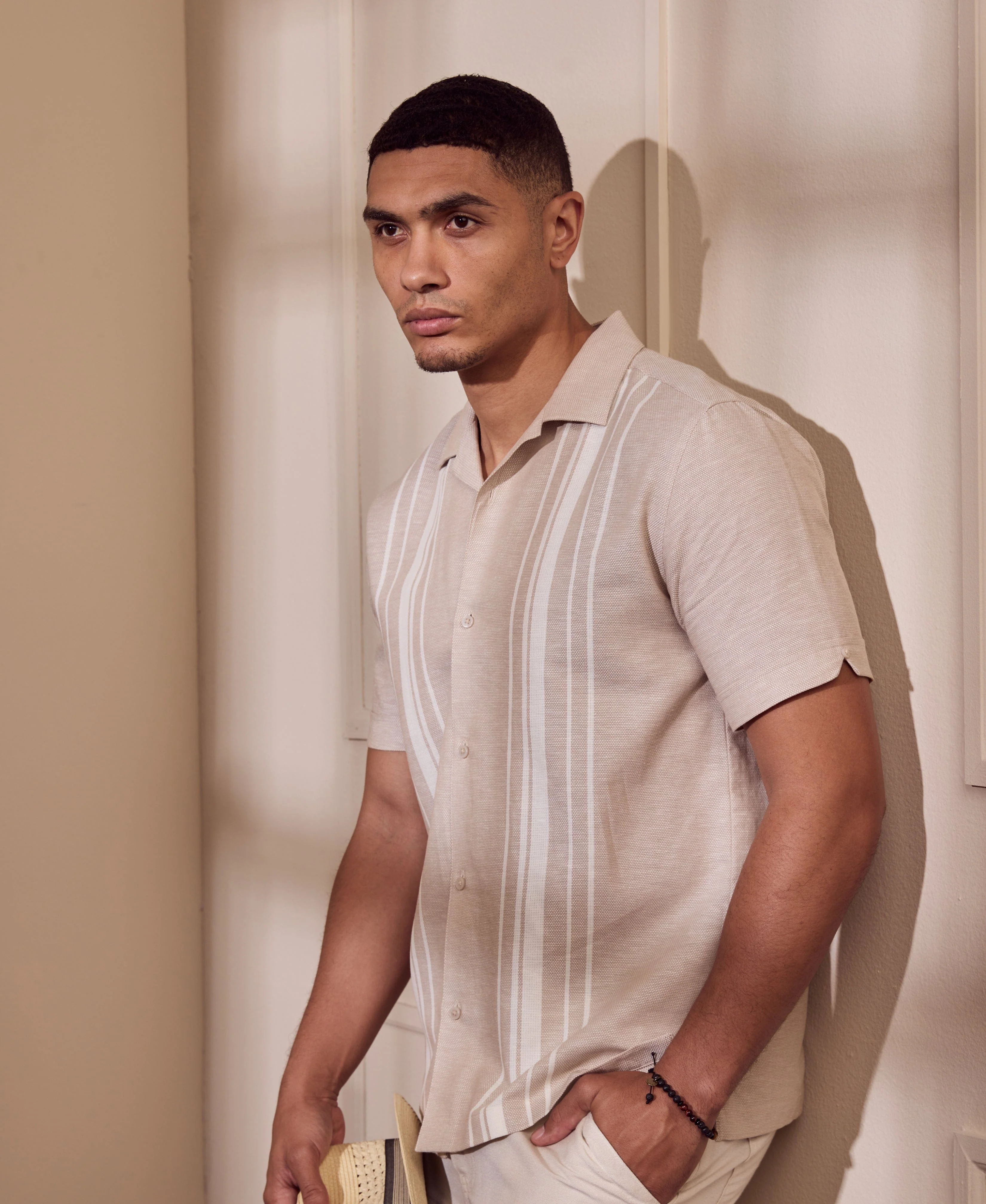 Cotton Linen Dobby Panel Shirt - Image 2