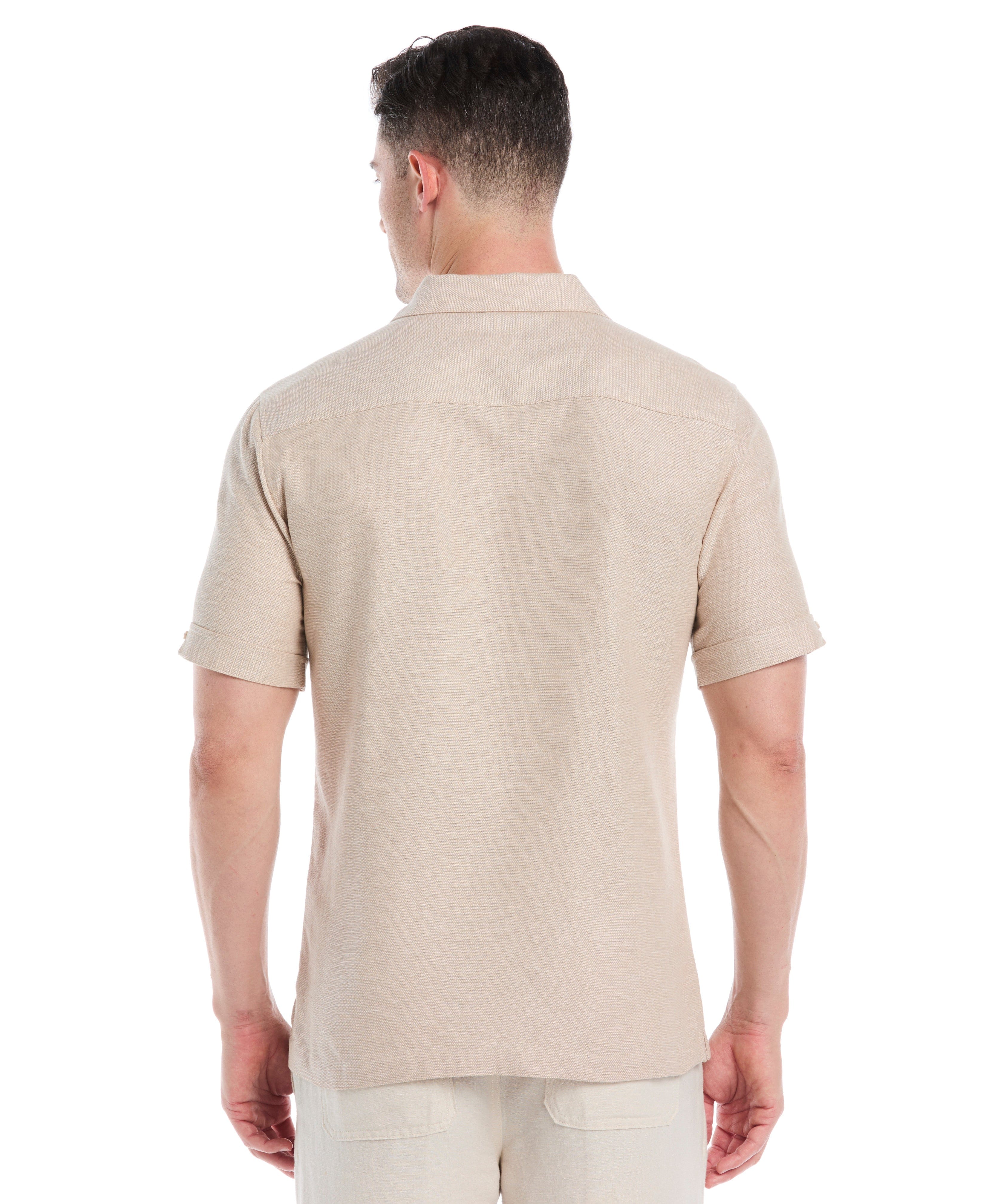 Cotton Linen Dobby Panel Shirt - Image 3