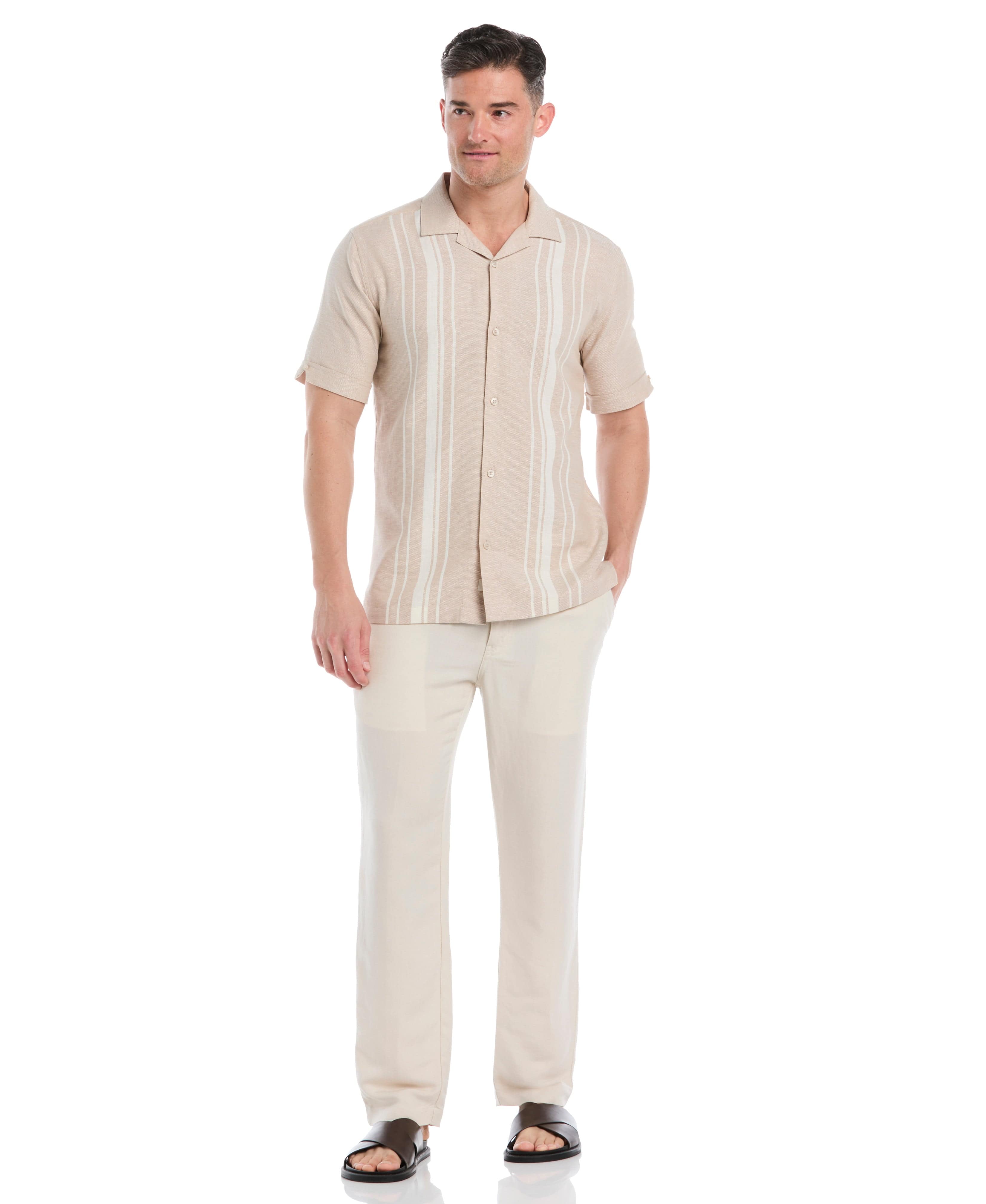 Cotton Linen Dobby Panel Shirt - Image 5