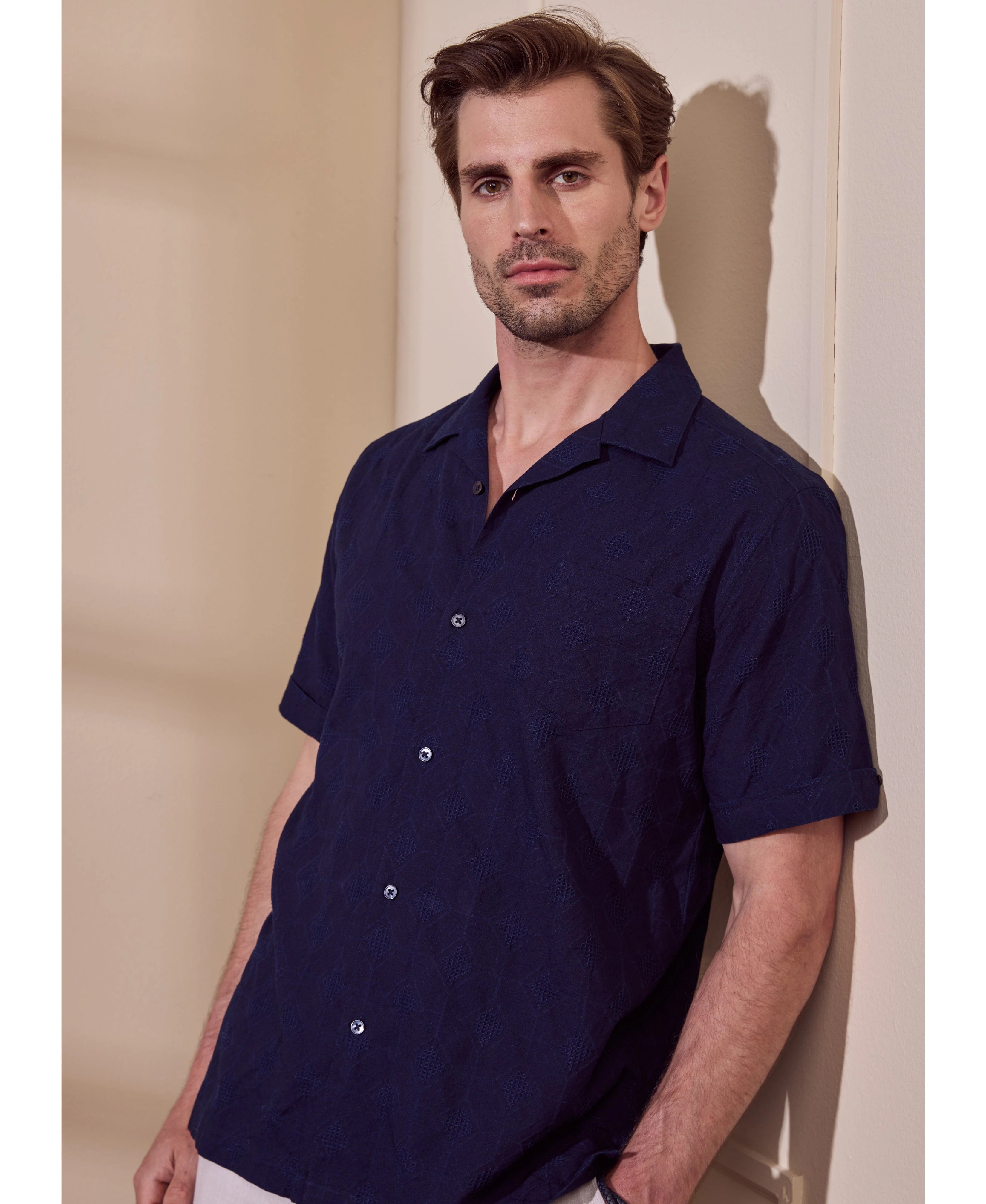 Cotton Medallion Dobby Shirt - Image 2