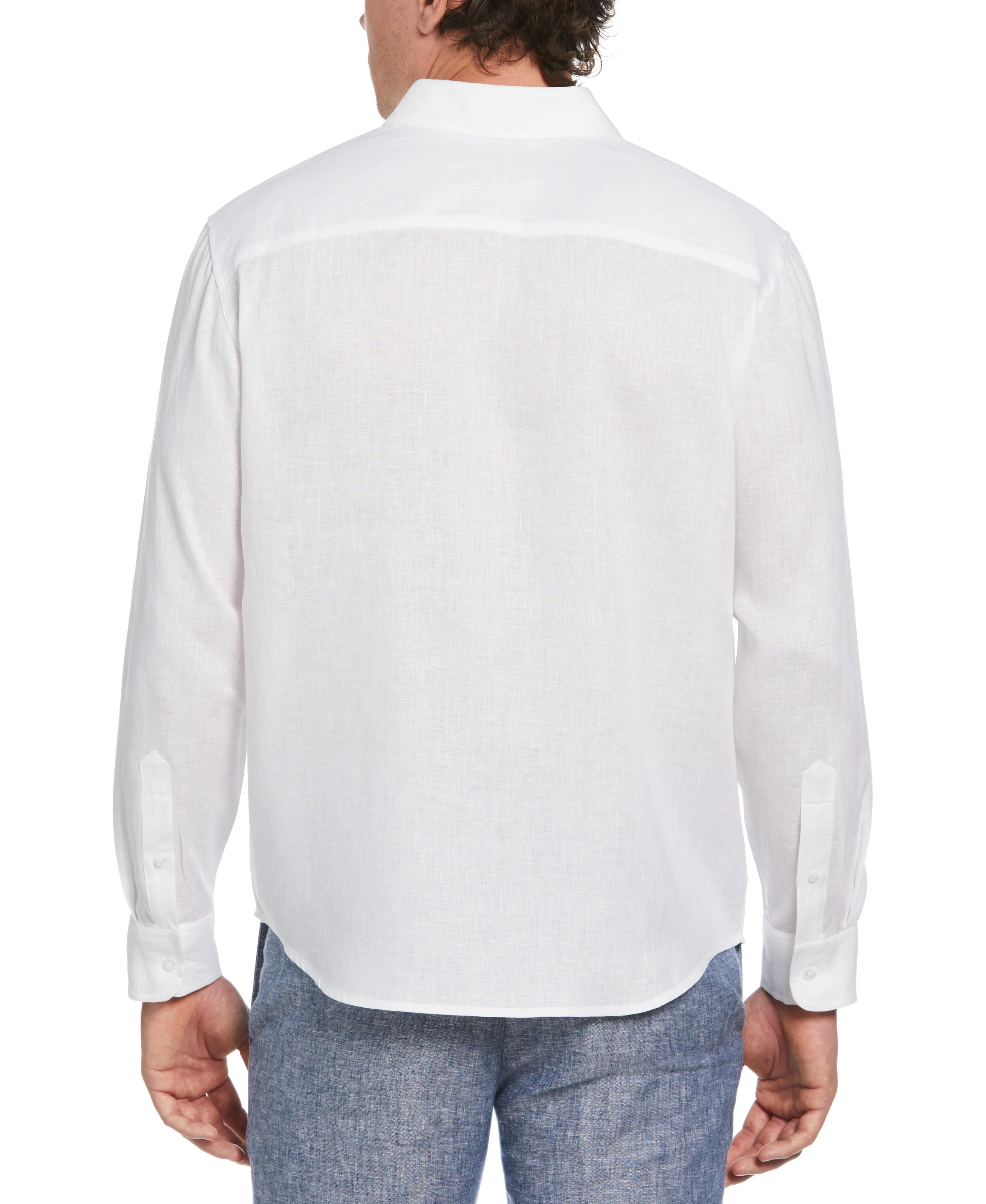 Cross Dye Linen Pintuck Embroidered Panel Shirt - Image 2