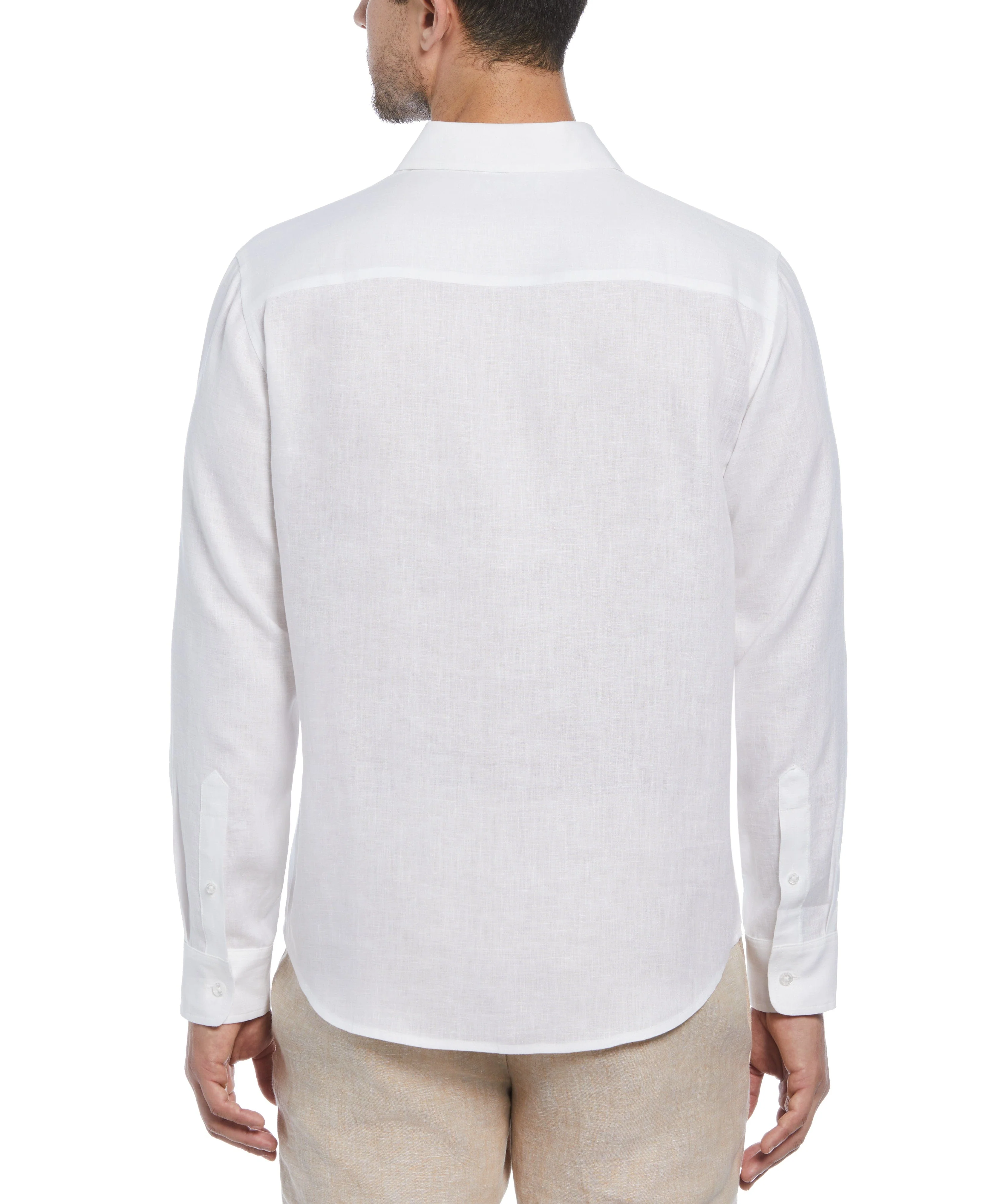 Cross Dye Linen Pintuck Embroidered Panel Shirt - Image 8