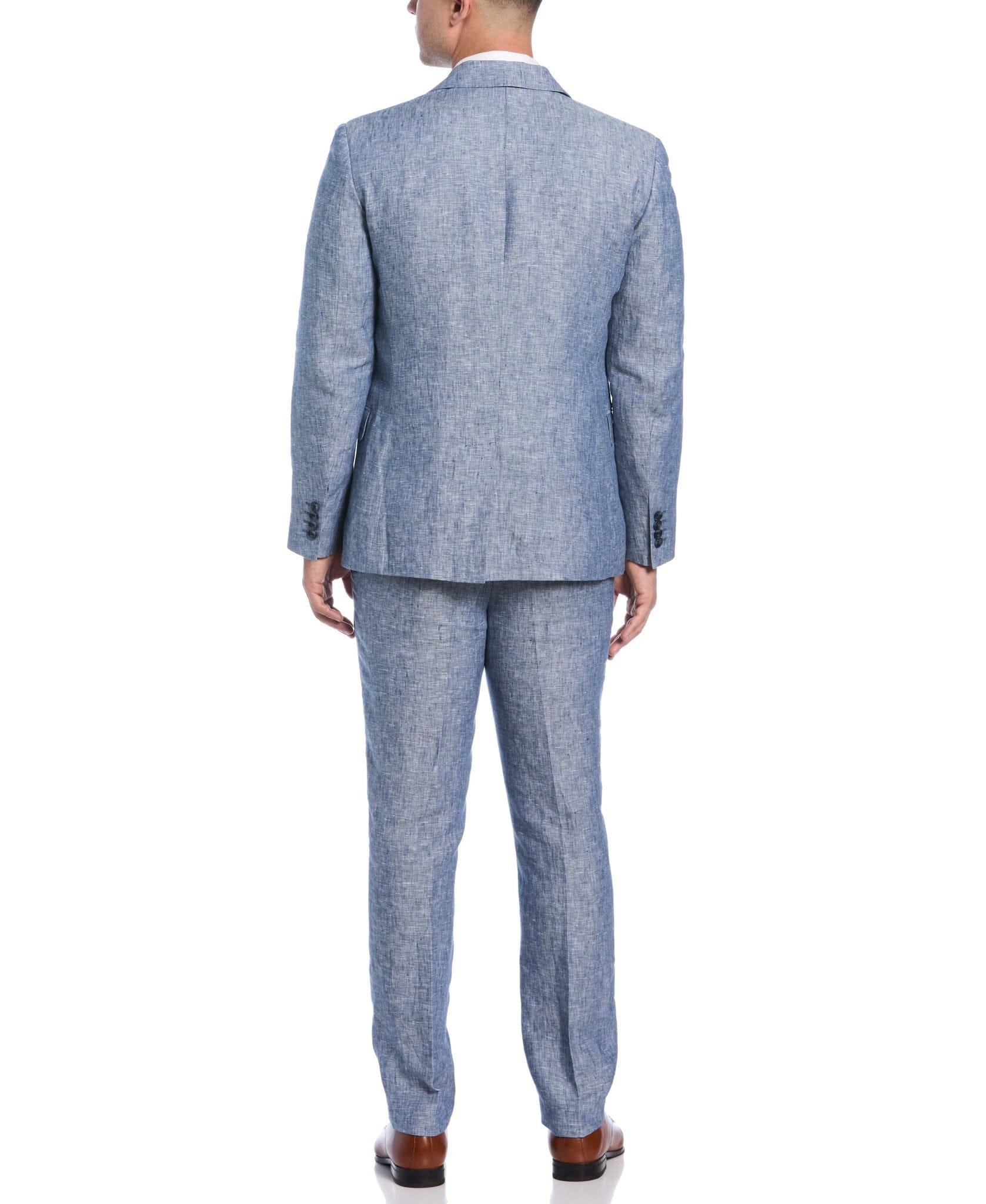 Delave Ensign Blue Linen Suit - Image 3