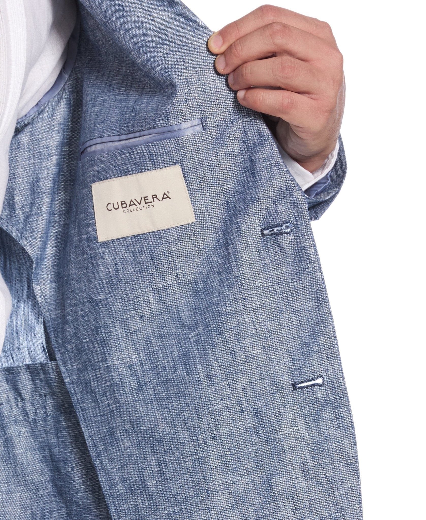 Delave Ensign Blue Linen Suit - Image 7