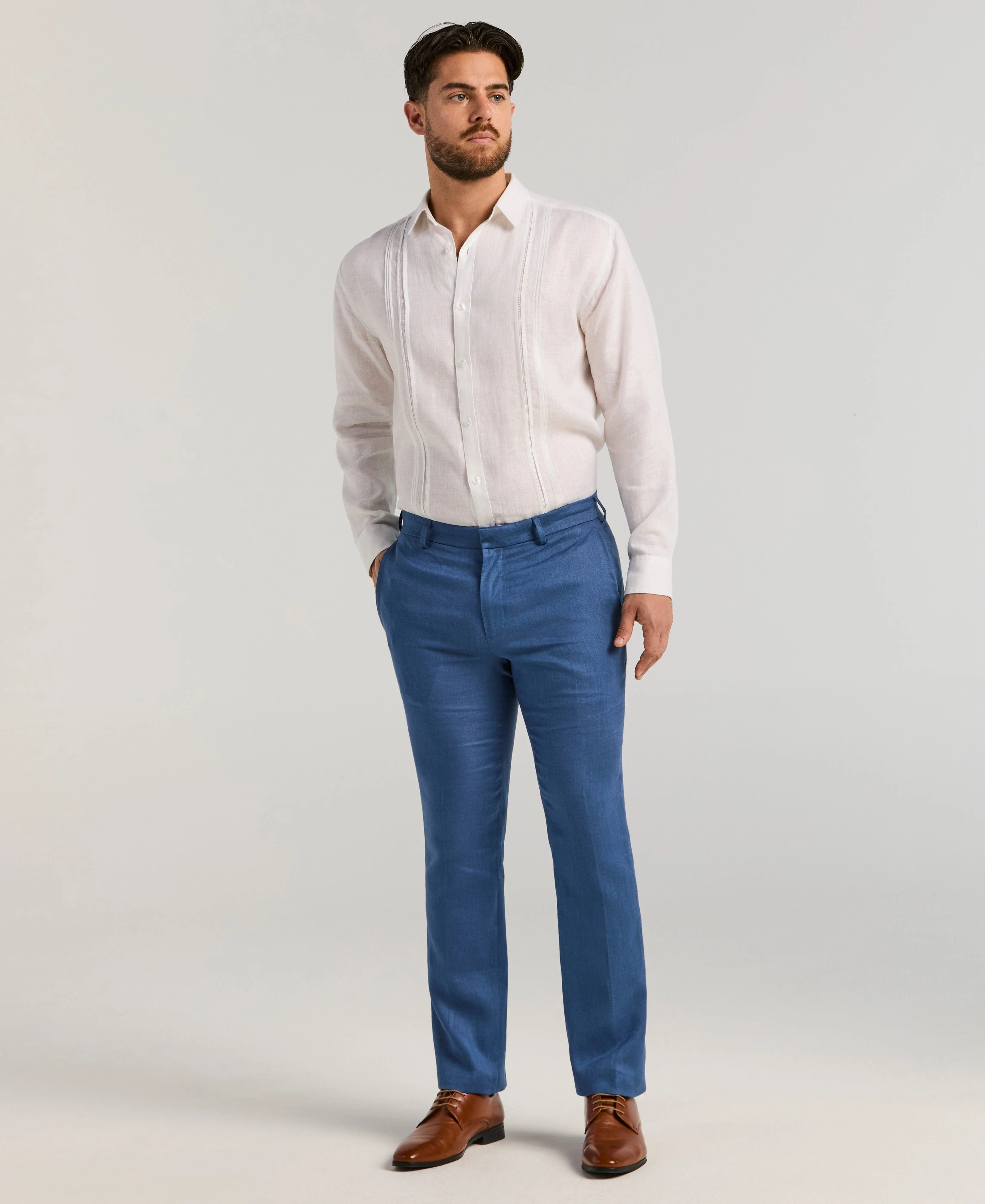 Delave Linen True Navy Suit Set - Image 10