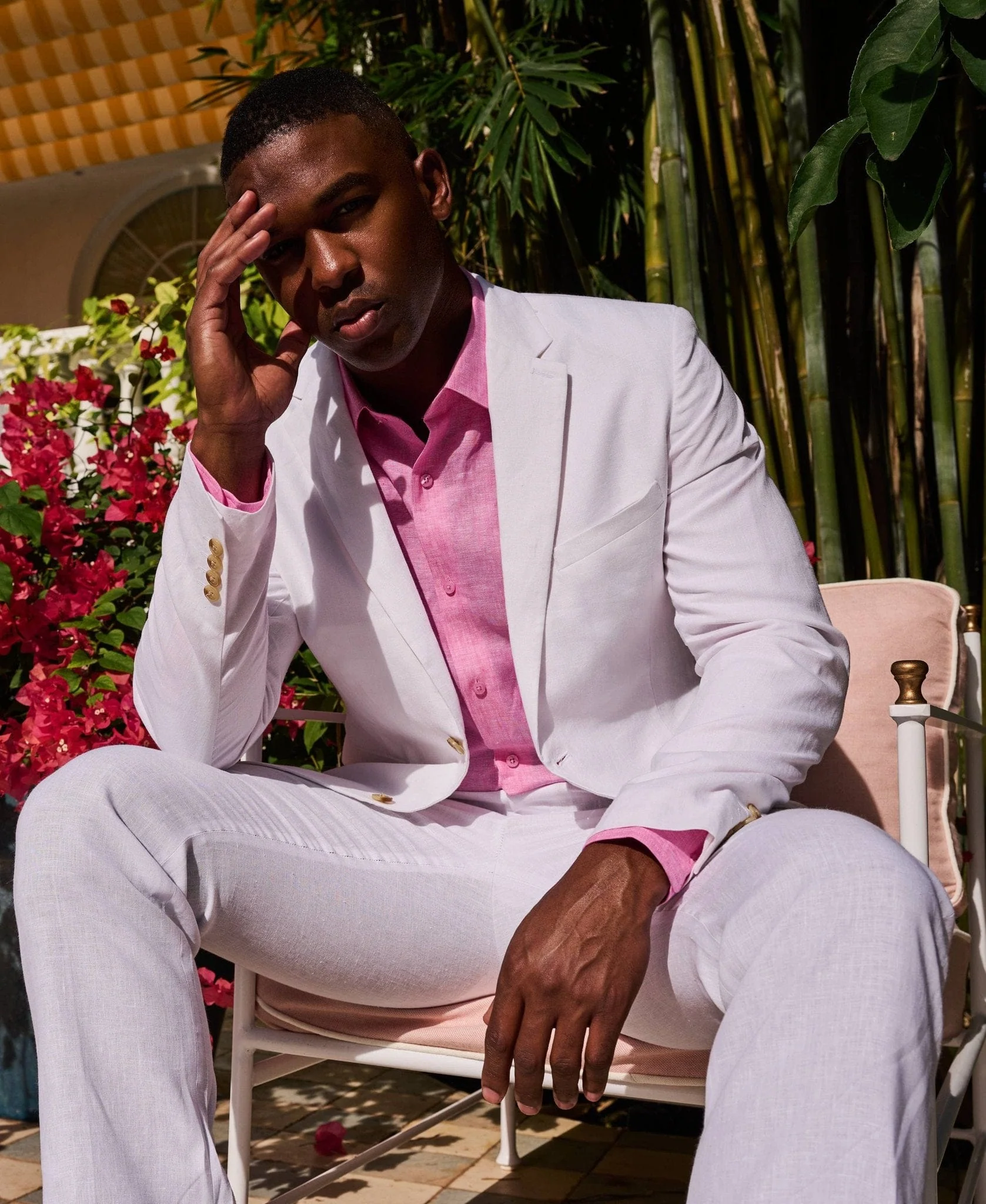Delave White Linen Suit - Image 2