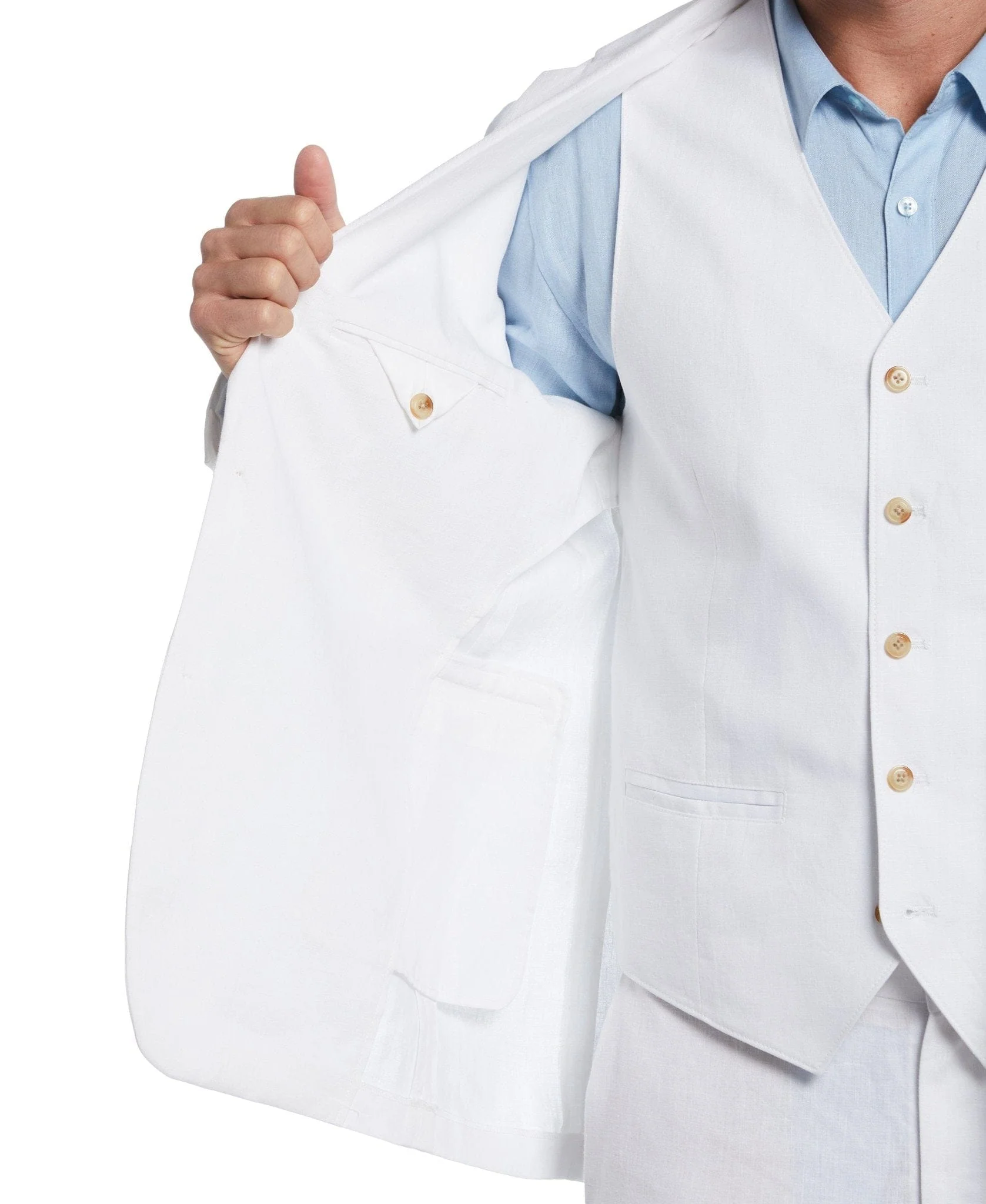 Delave White Linen Suit - Image 7