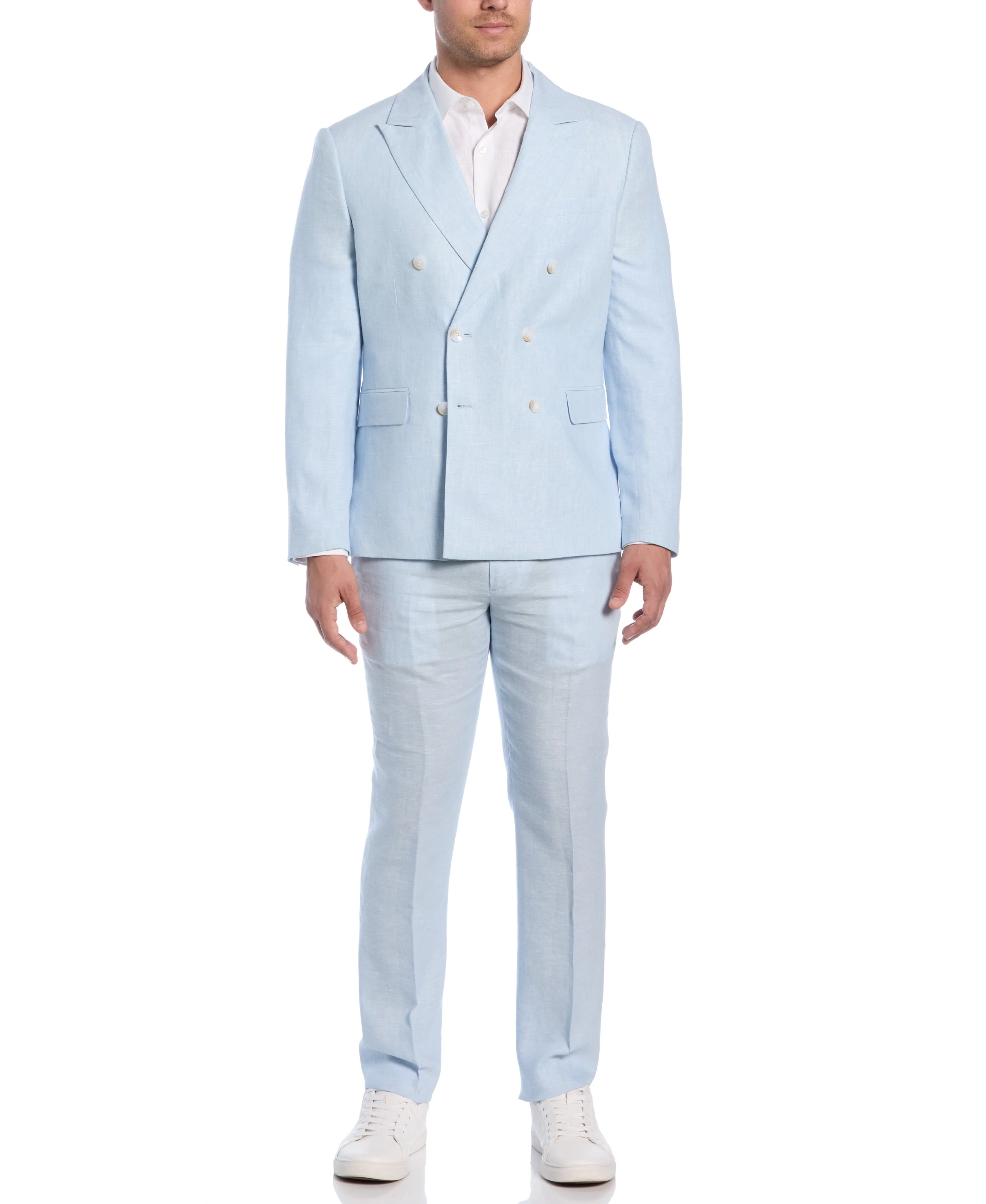 Double Breasted Delave Linen Sports Coat - Image 4