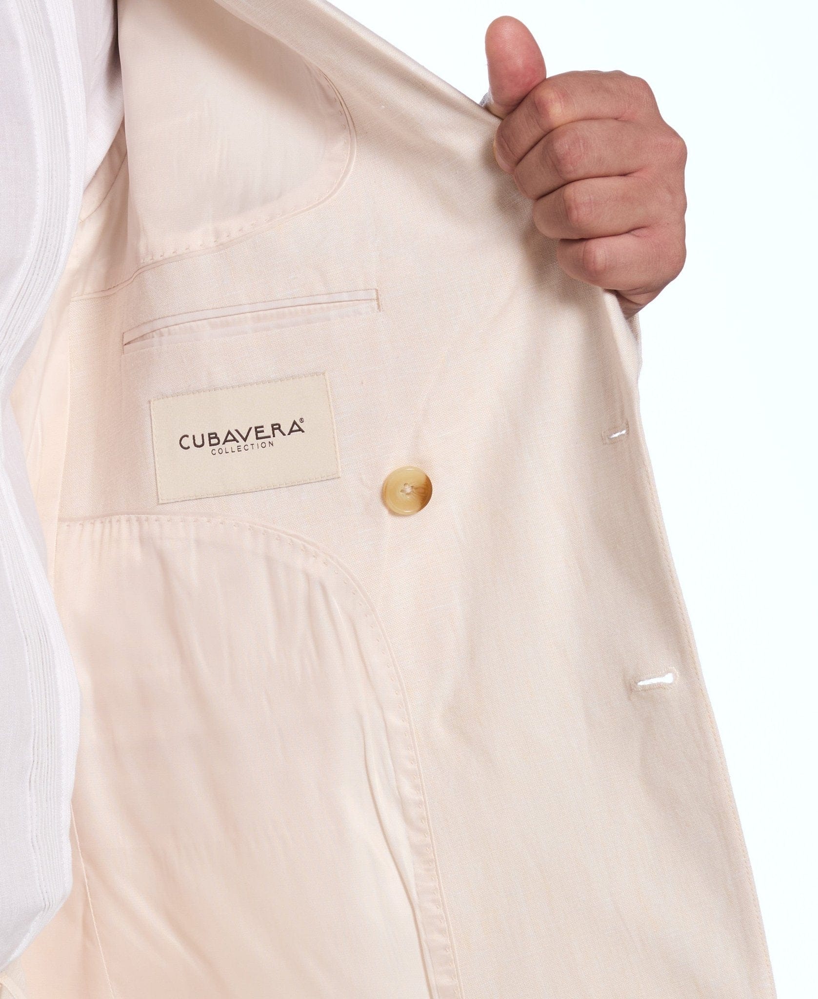 Double Breasted Delave Linen Whitecap Grey Suit - Image 6