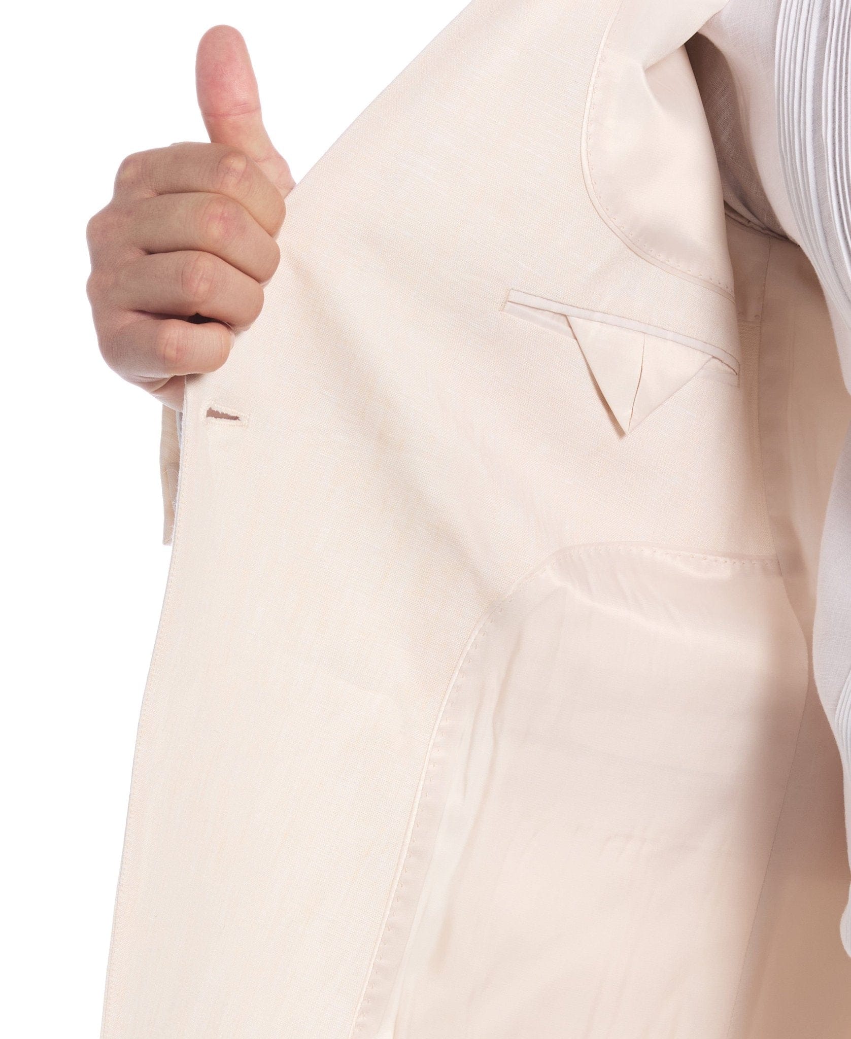 Double Breasted Delave Linen Whitecap Grey Suit - Image 7