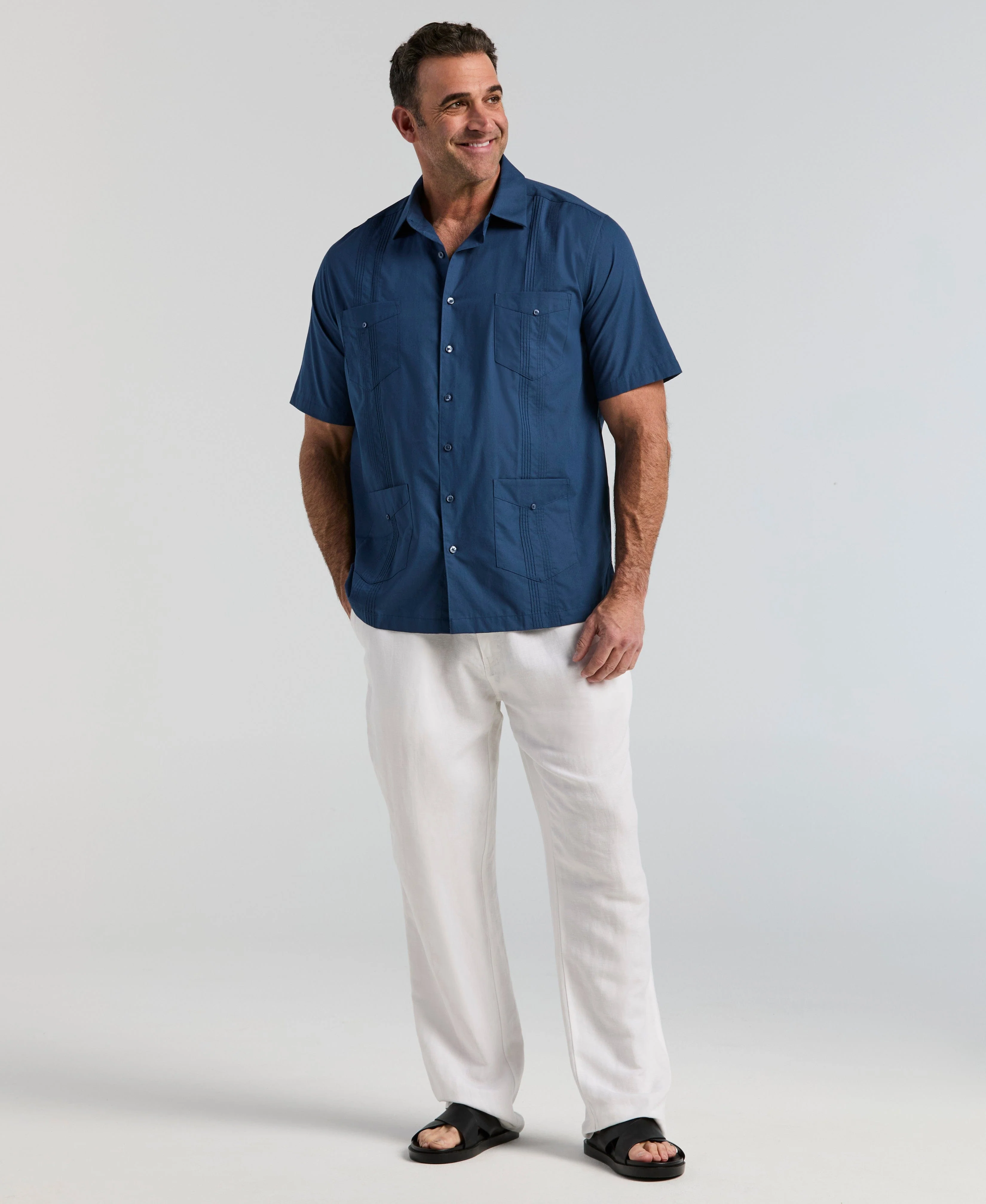 Big & Tall Four Pocket Guayabera Shirt - Image 10