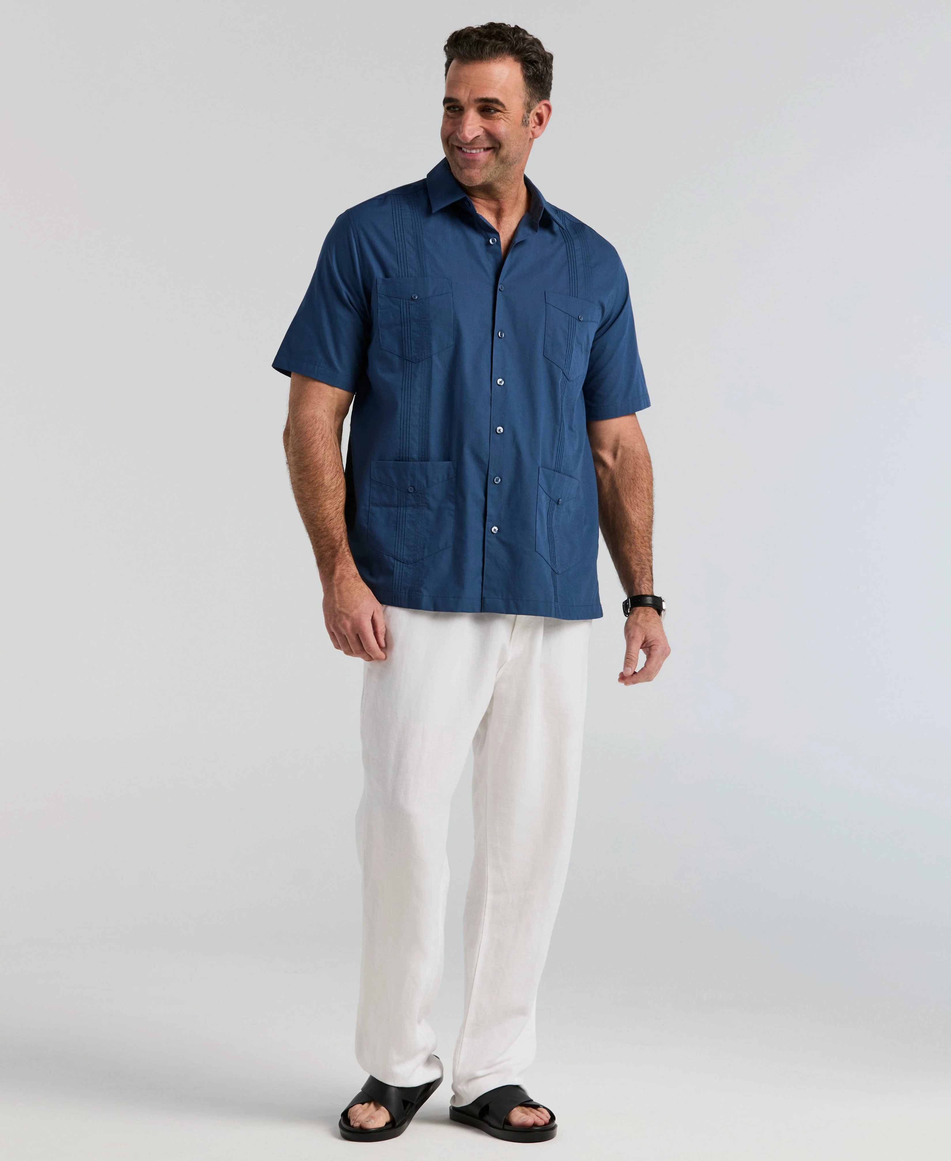 Big & Tall Four Pocket Guayabera Shirt - Image 12