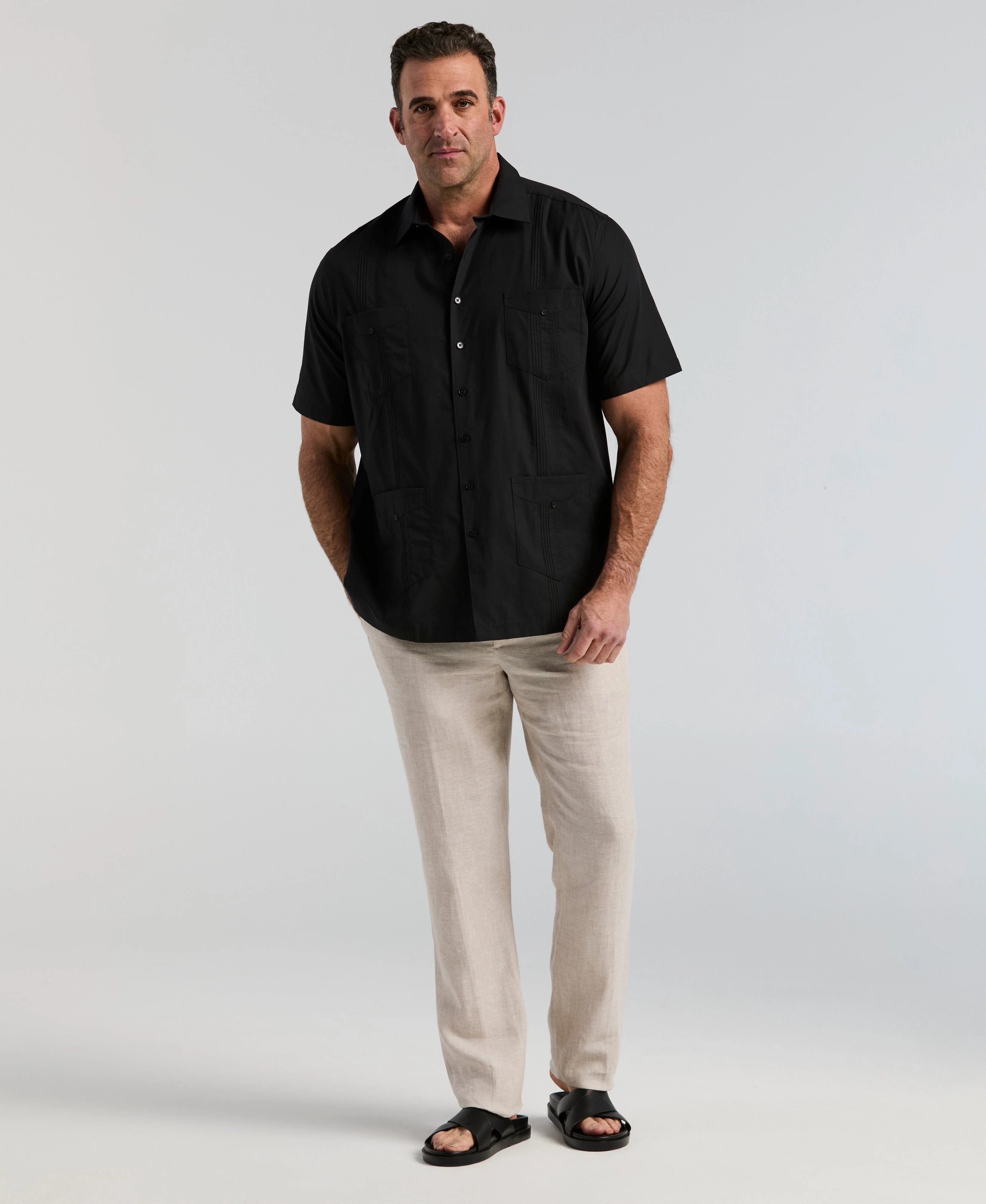 Big & Tall Four Pocket Guayabera Shirt - Image 4