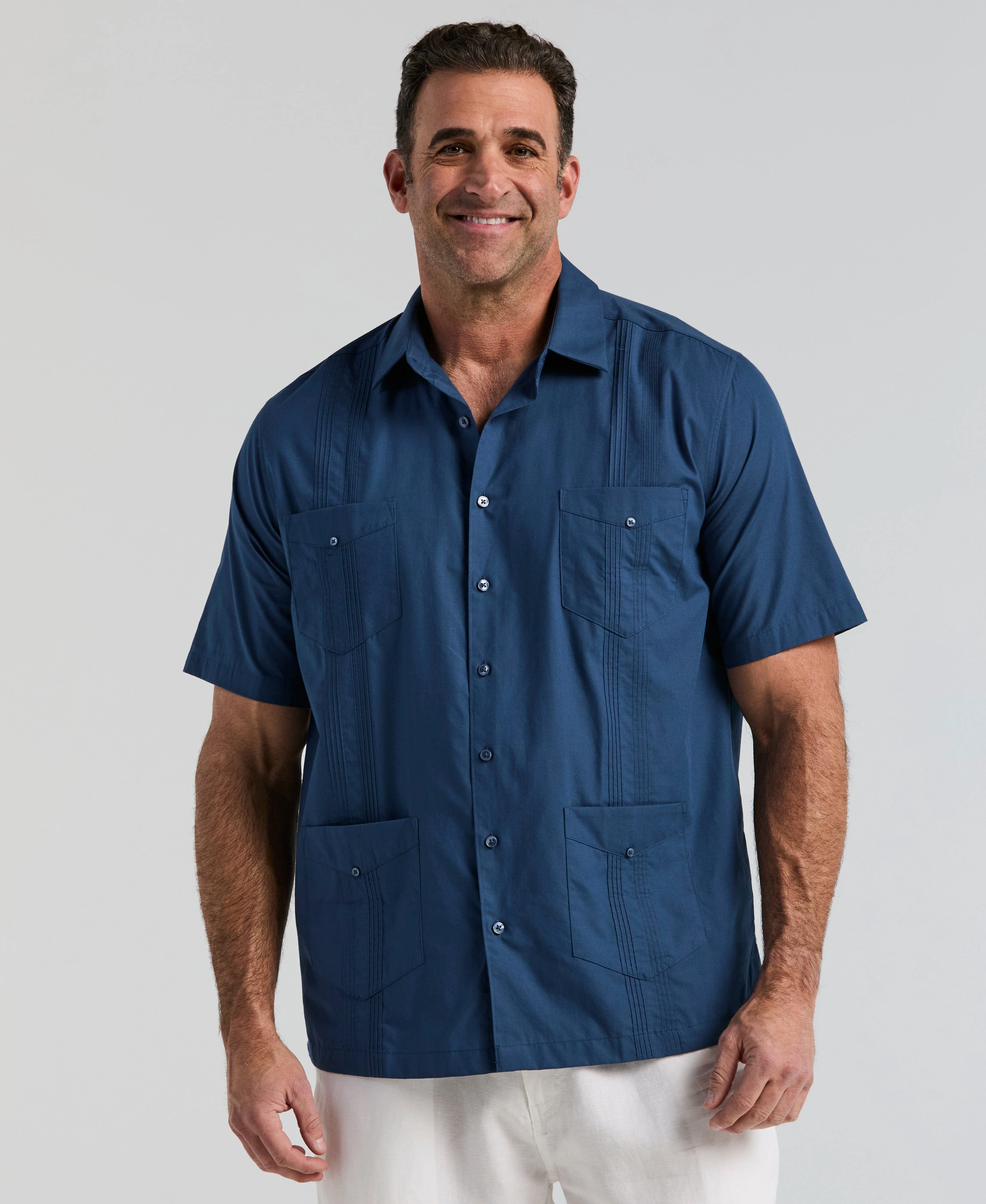 Big & Tall Four Pocket Guayabera Shirt - Image 7