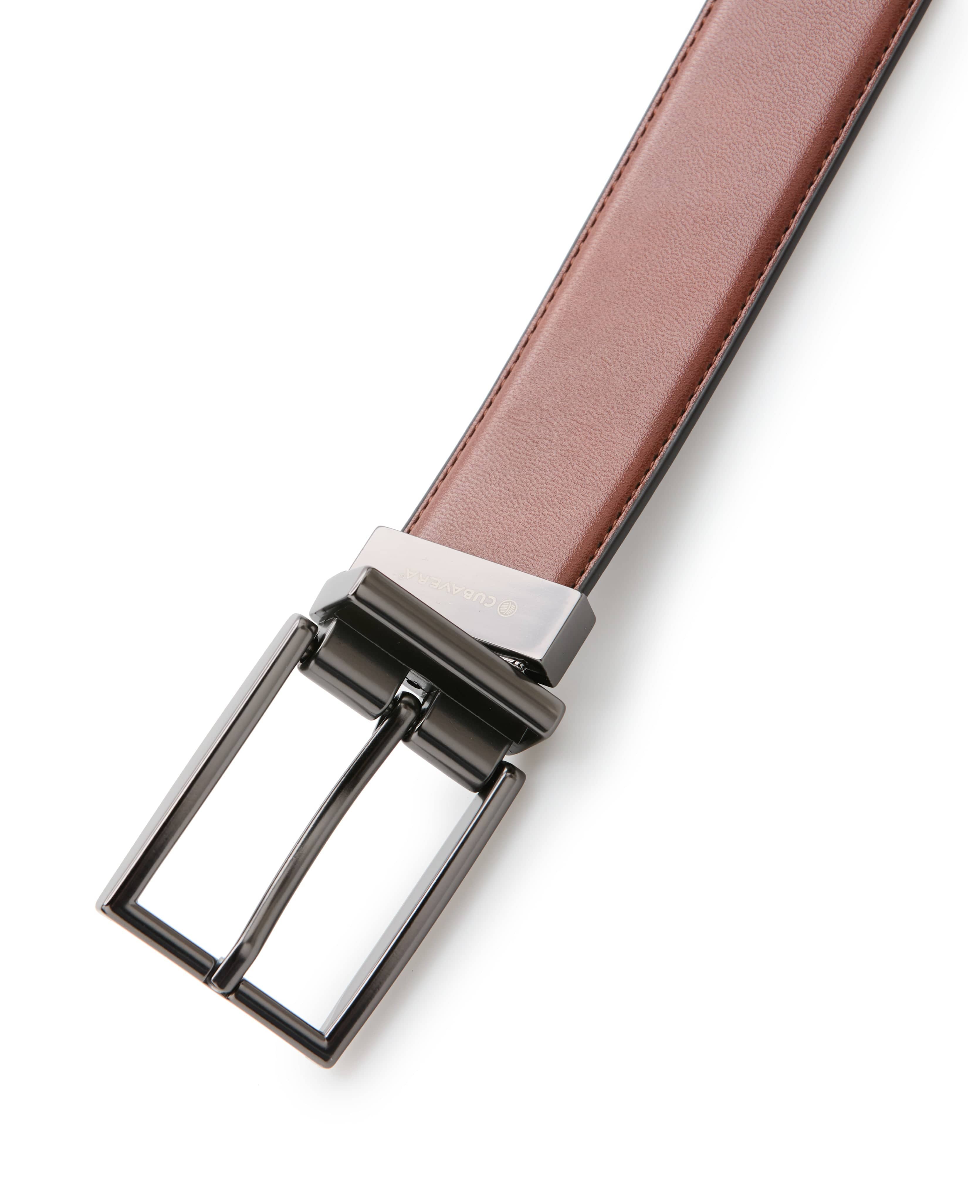 Genuine Leather Reversible Belt With Gunmetal Buckle - Image 2