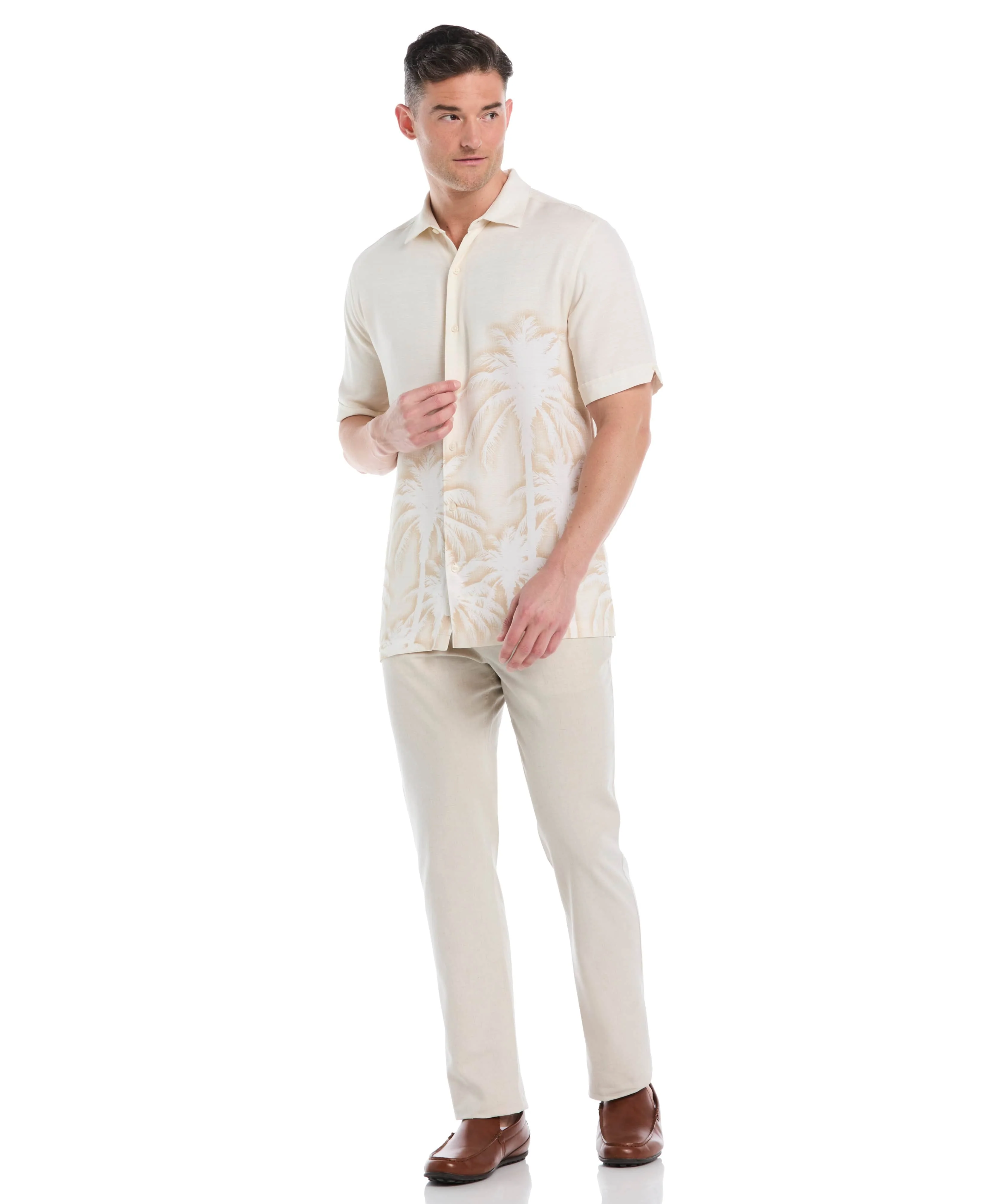 Indigo Batik Palm Print Shirt - Image 5