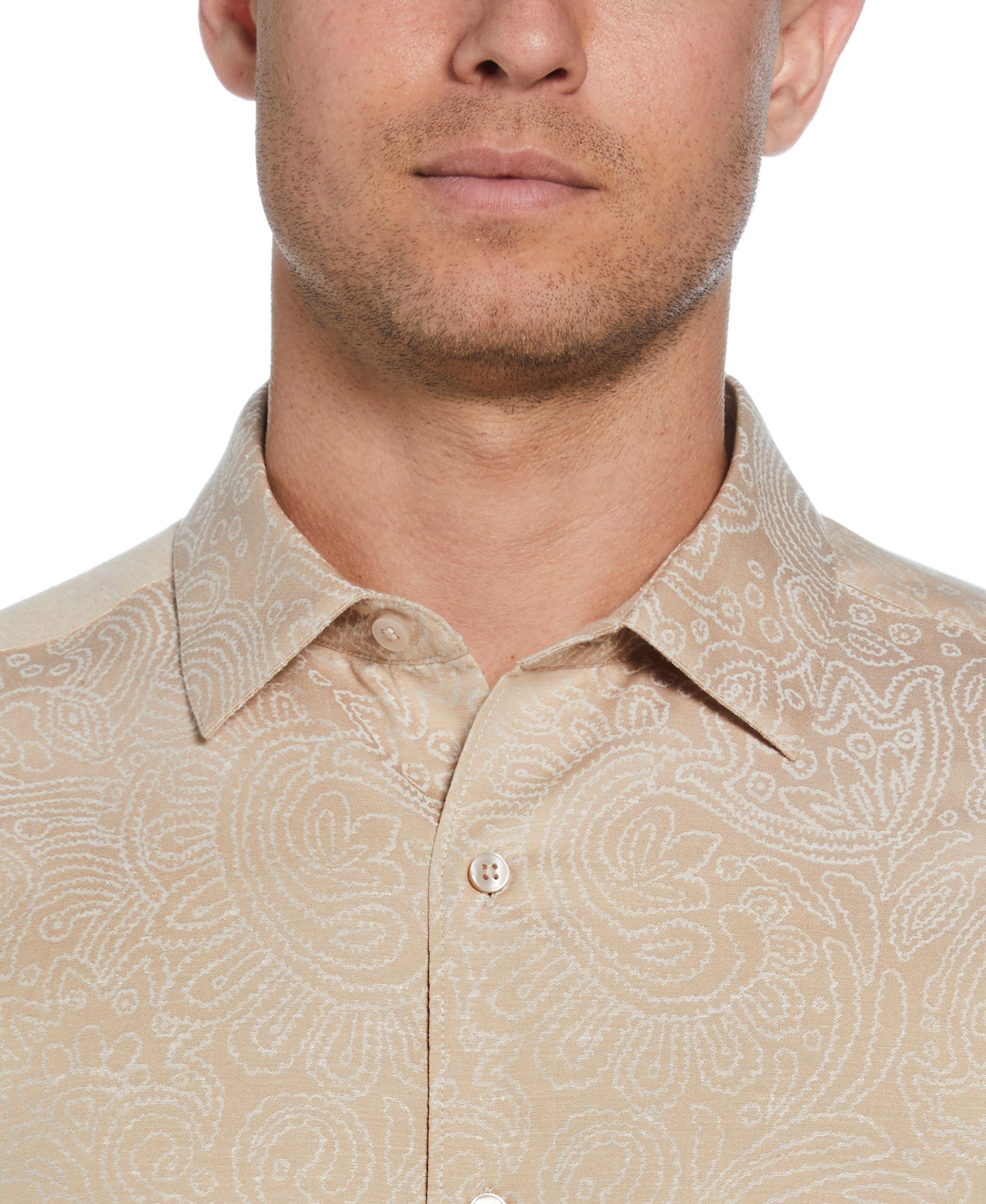 Jacquard Abstract Floral Paisley Print Shirt - Image 4