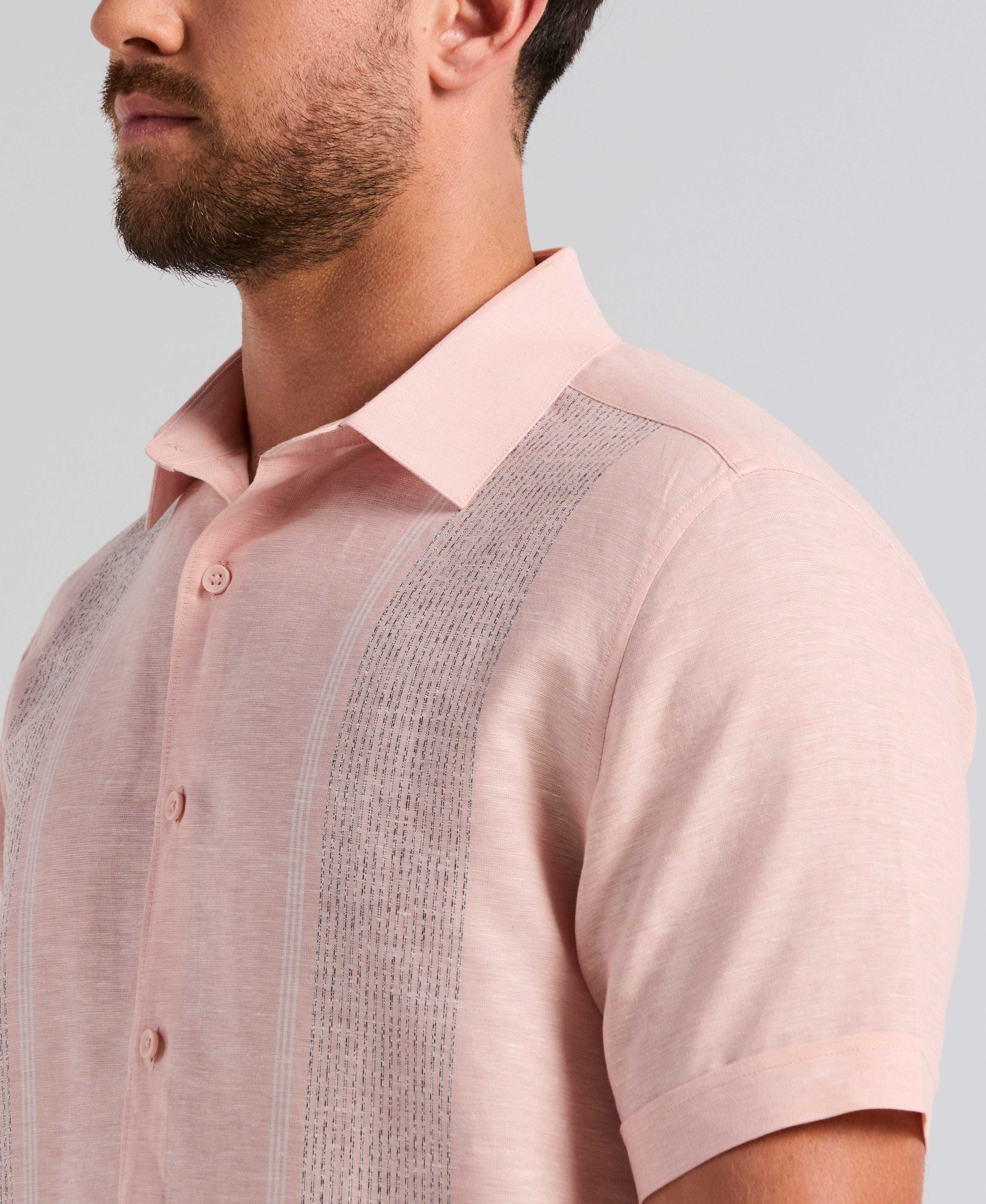 Linen Blend 2-Pocket Guayabera Shirt - Image 5