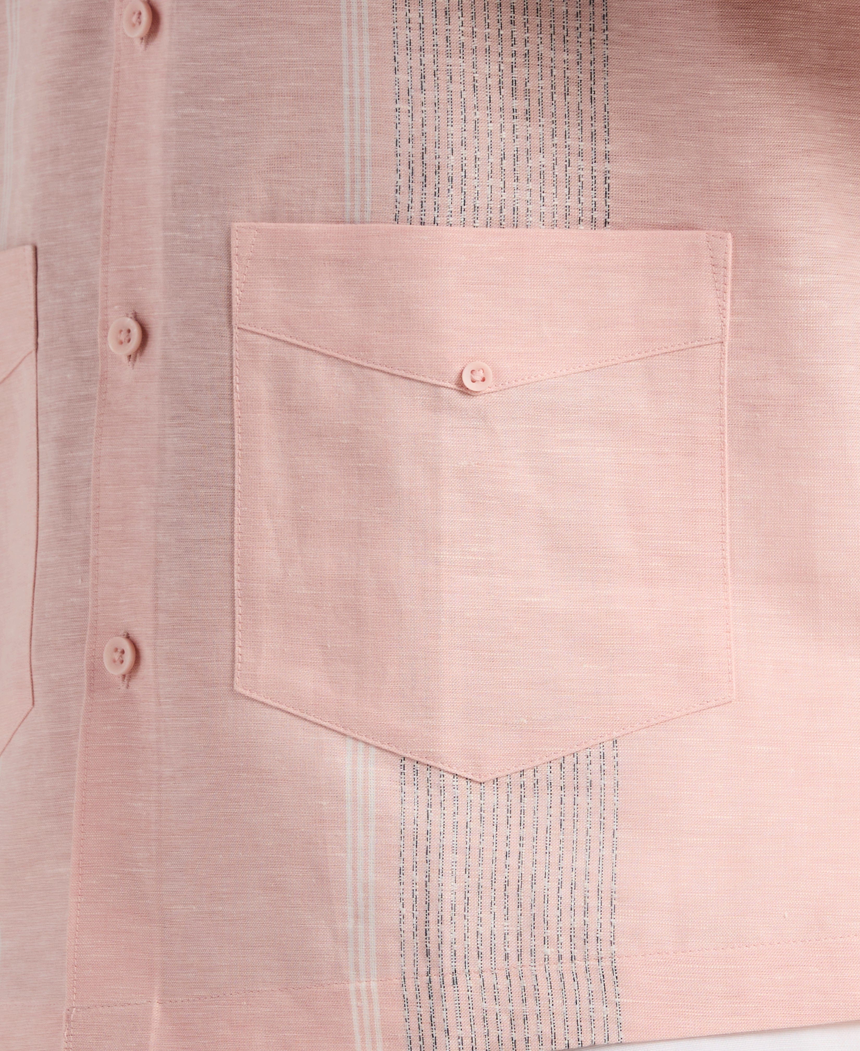 Linen Blend 2-Pocket Guayabera Shirt - Image 7