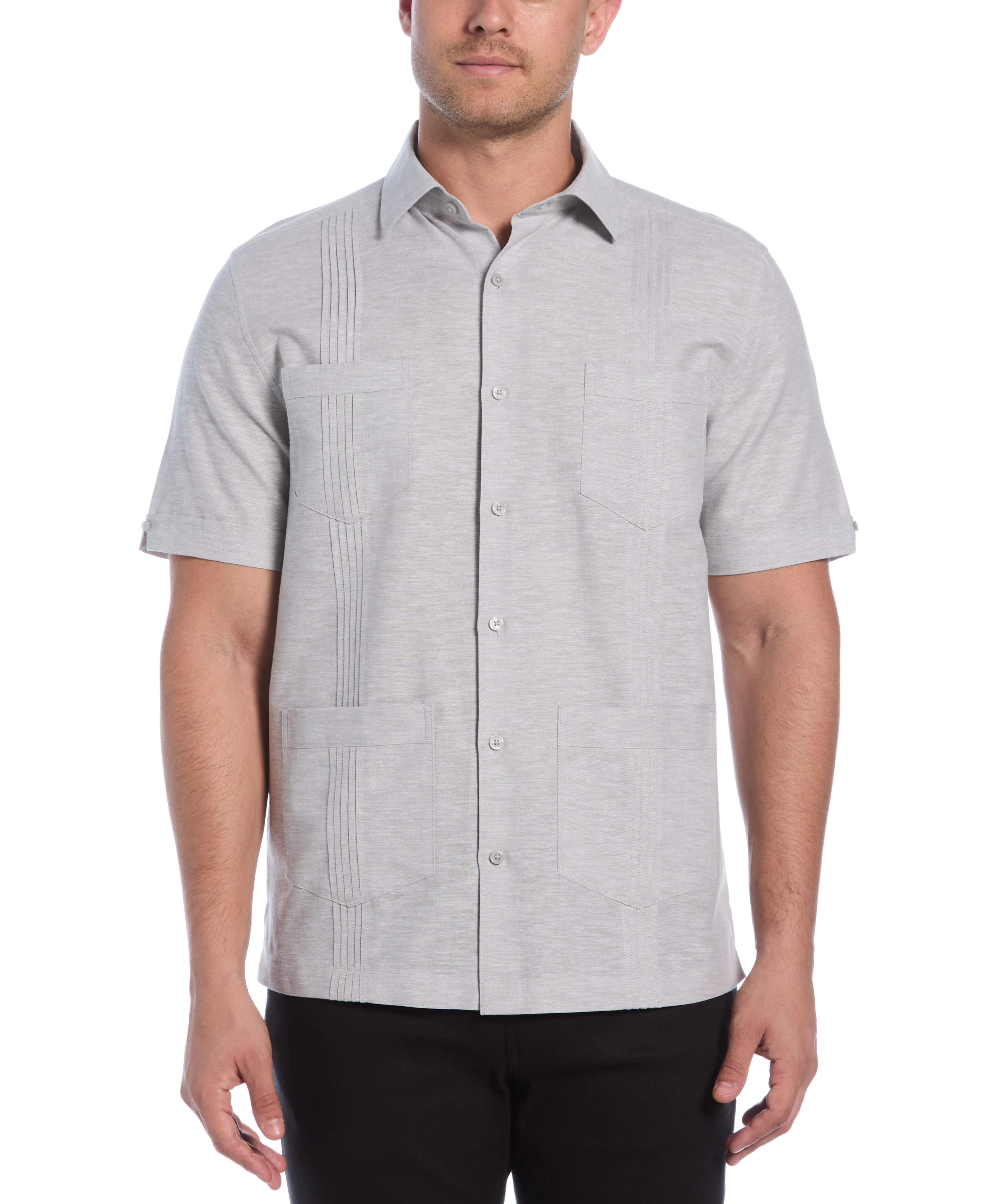 Linen Blend 4-Pocket Guayabera Shirt - Image 16