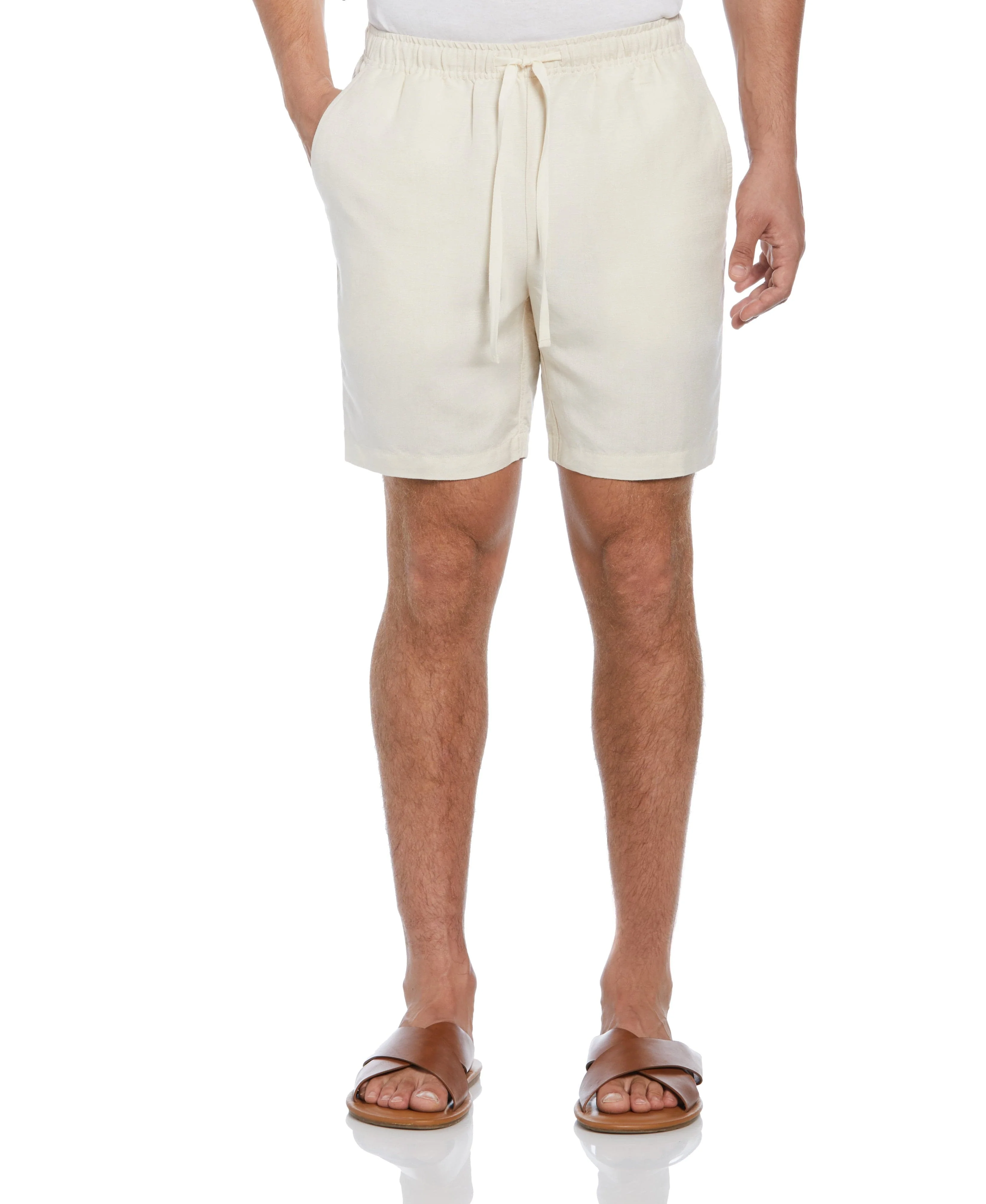 Linen-Blend Pull On Drawstring Shorts - Image 13