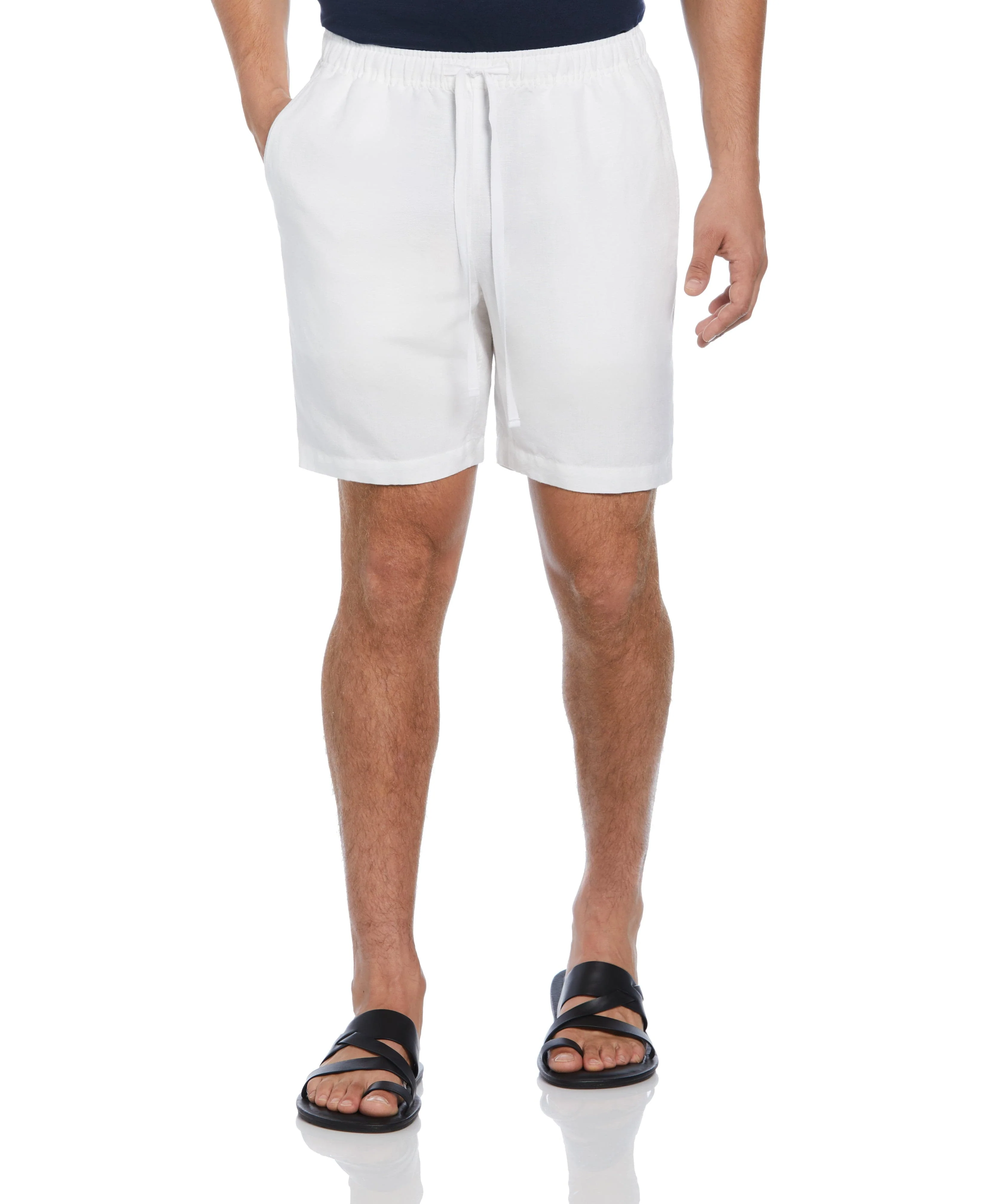 Linen-Blend Pull On Drawstring Shorts - Image 6