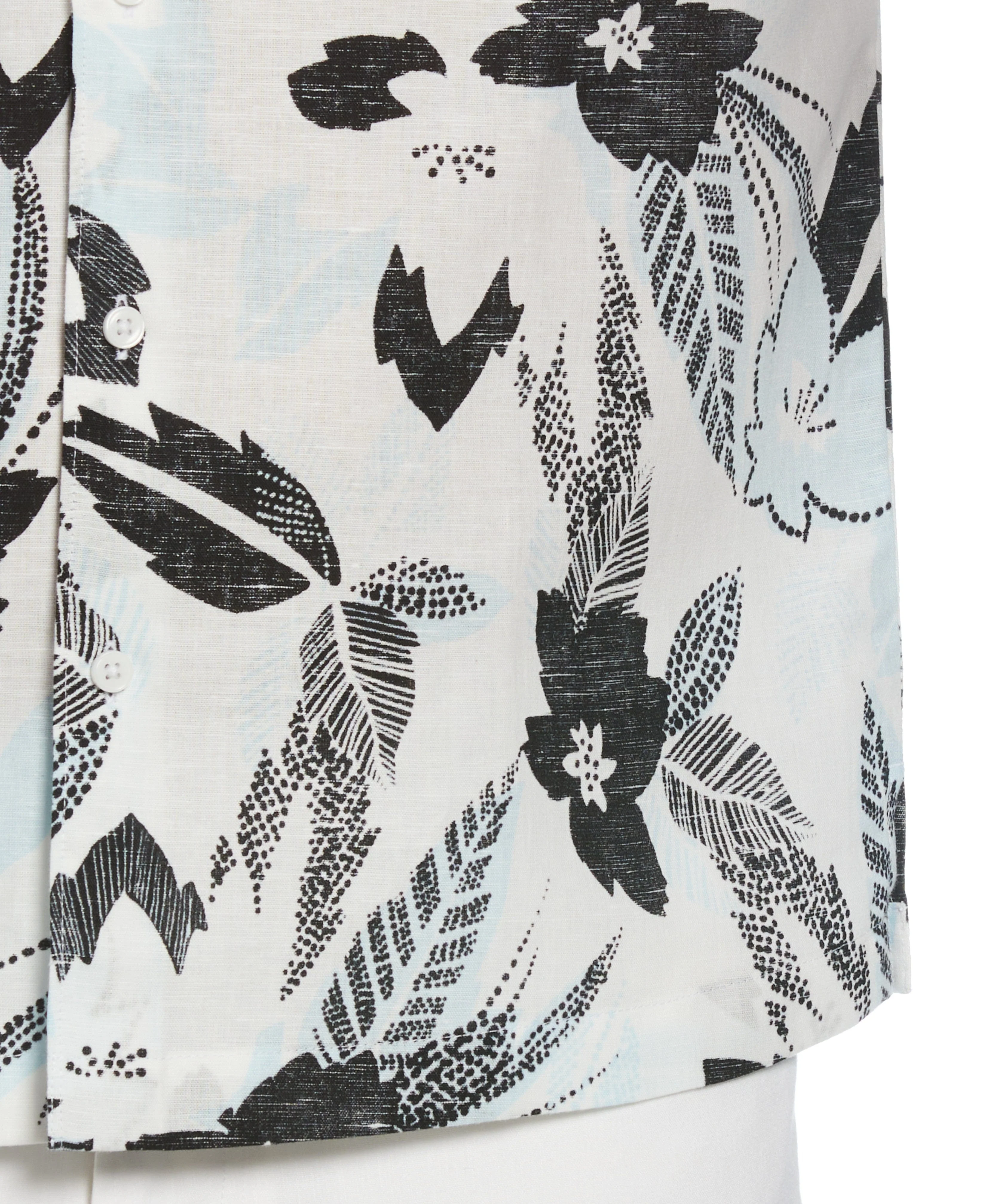 Linen Blend Abstract Floral Print Shirt - Image 5