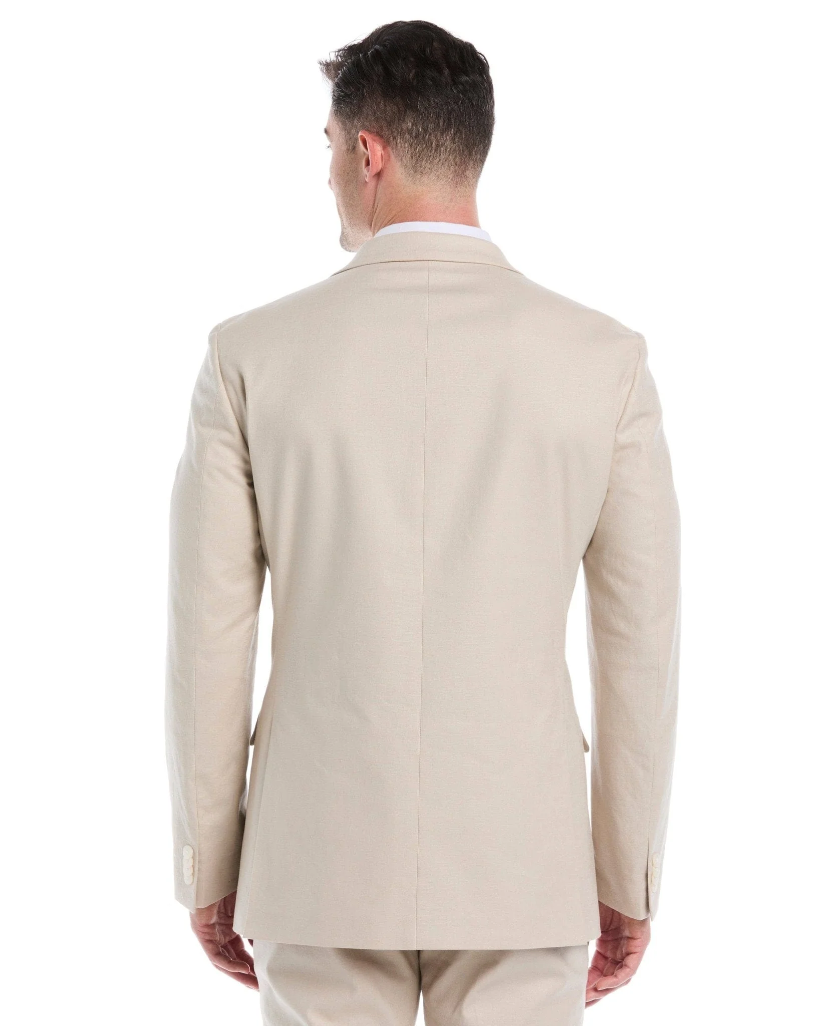 Linen Blend Beige Suit - Image 4