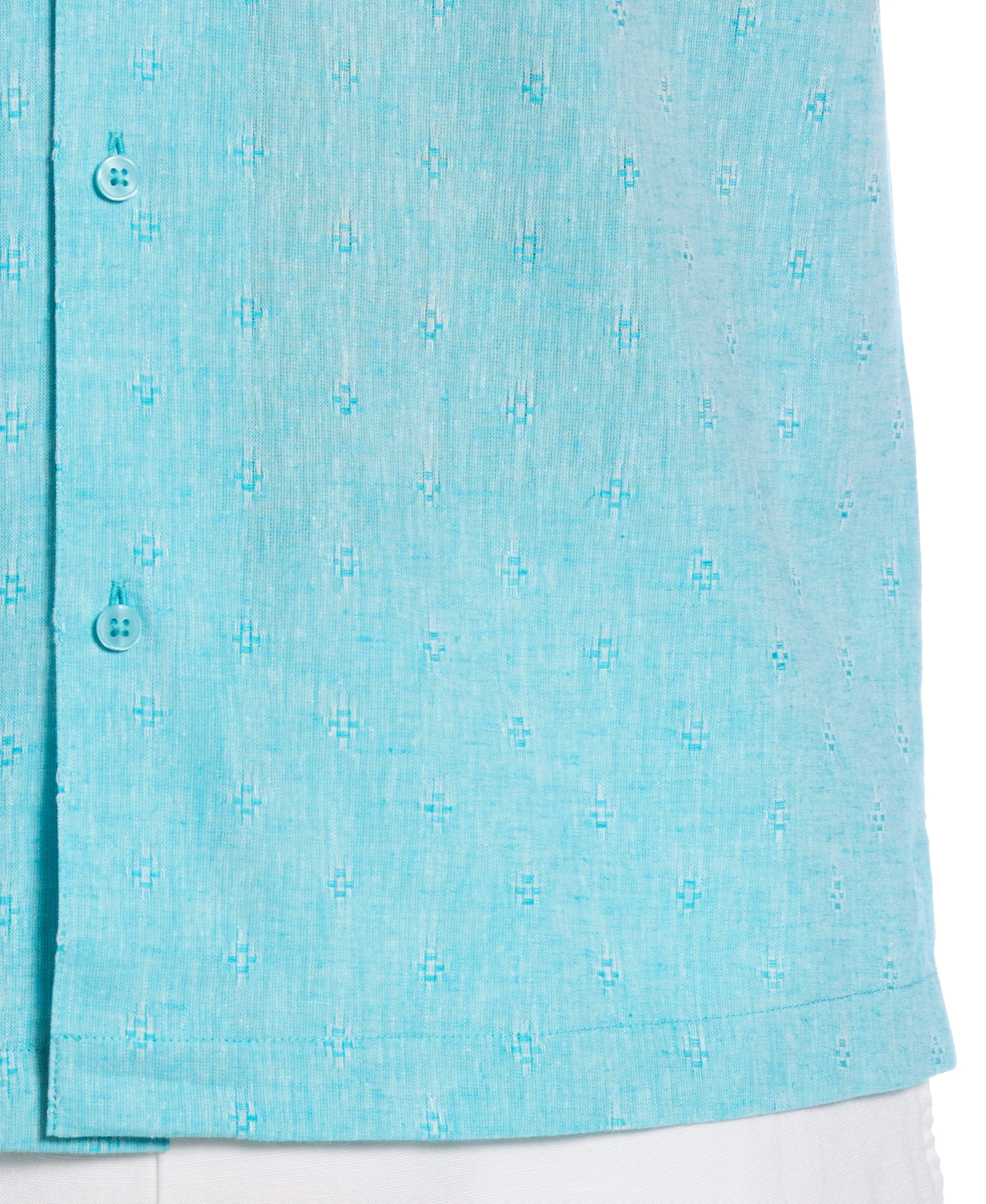Linen Blend Diamond Dobby Print Shirt - Image 4