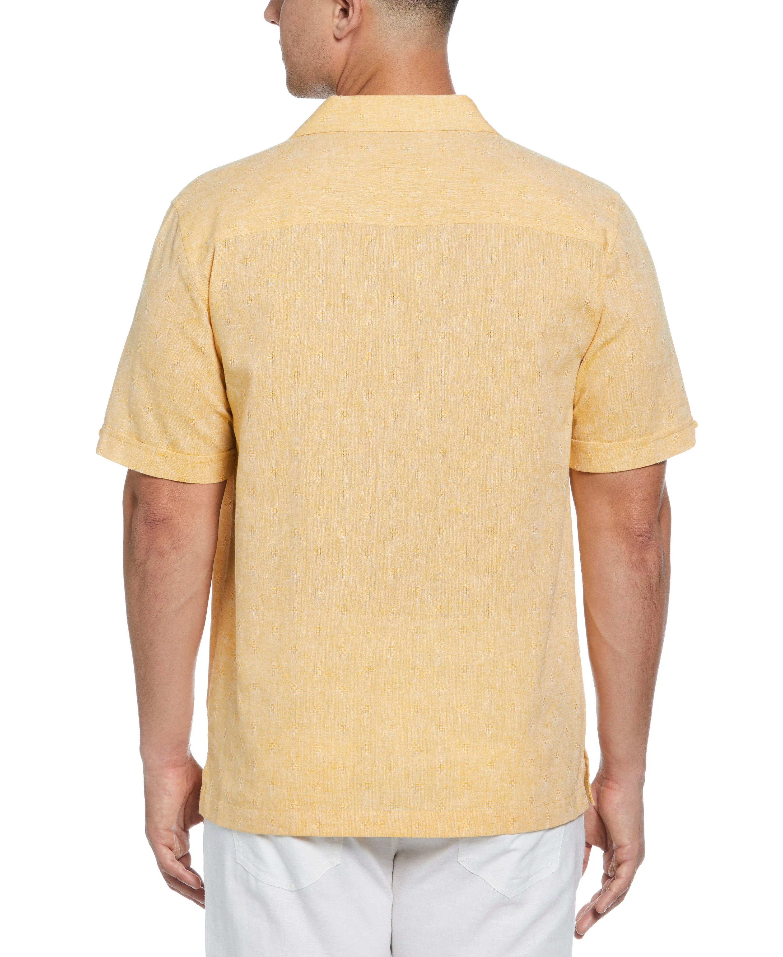 Linen Blend Diamond Dobby Print Shirt - Image 2