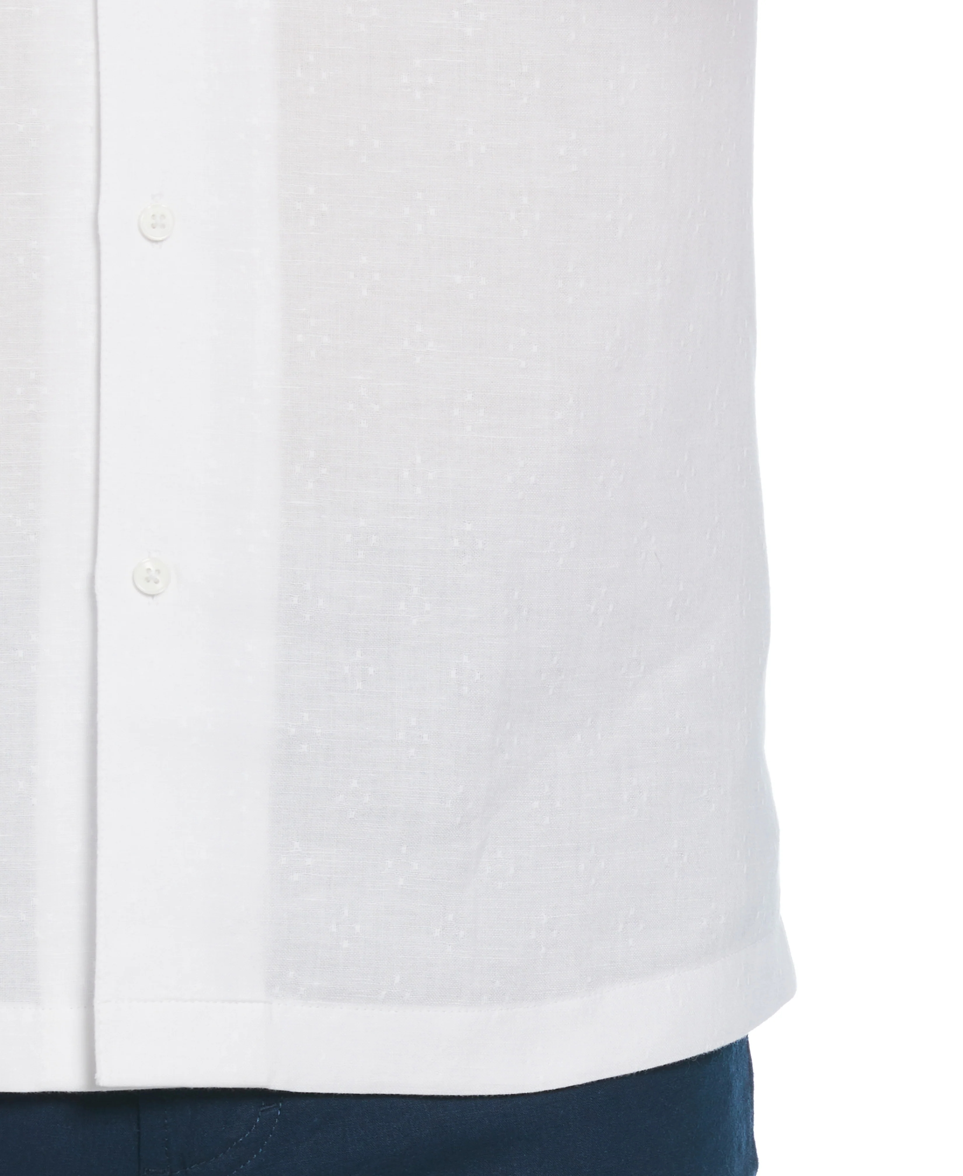 Linen Blend Dobby Camp Collar Shirt - Image 3