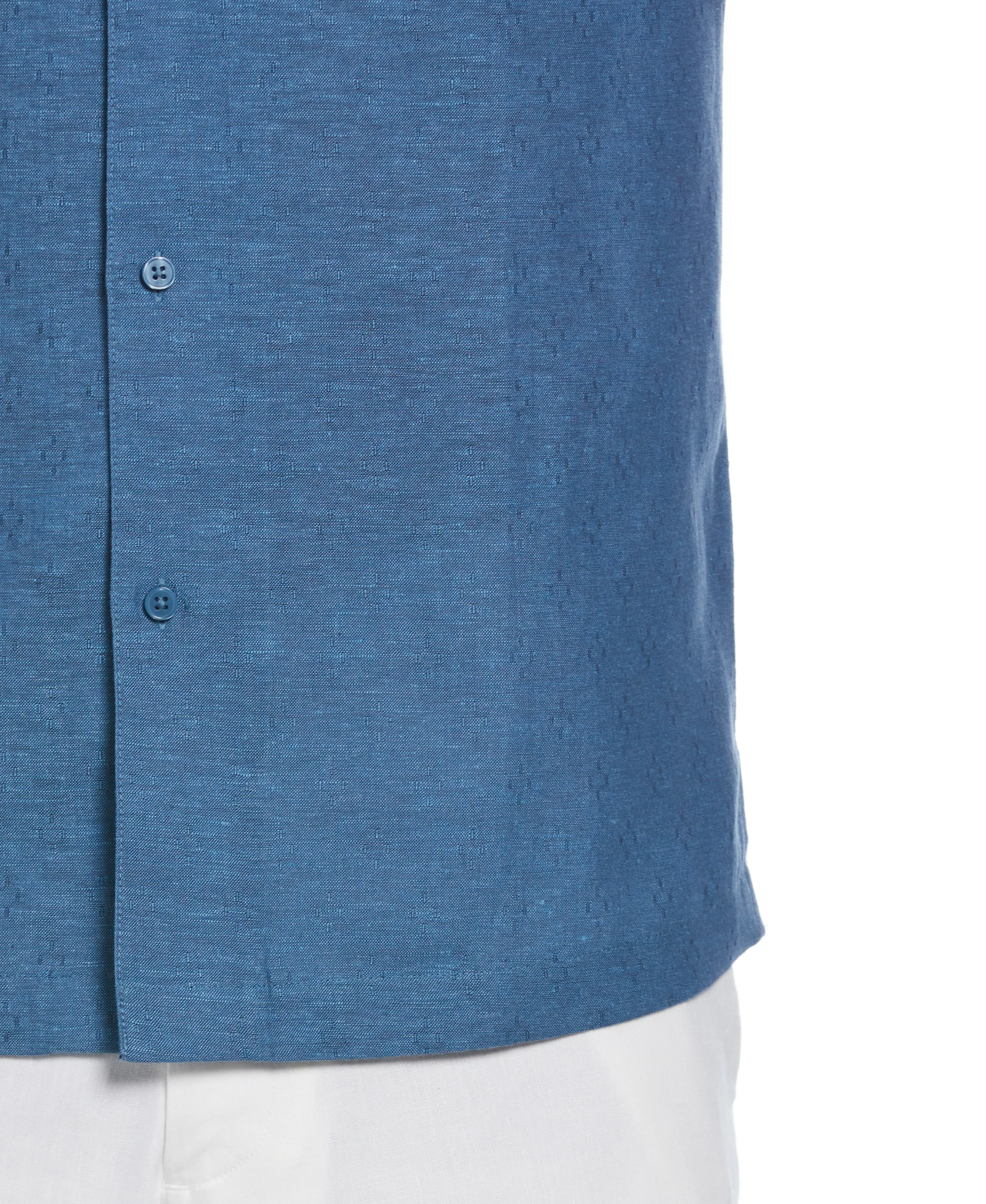 Linen Blend Dobby Camp Collar Shirt - Image 8