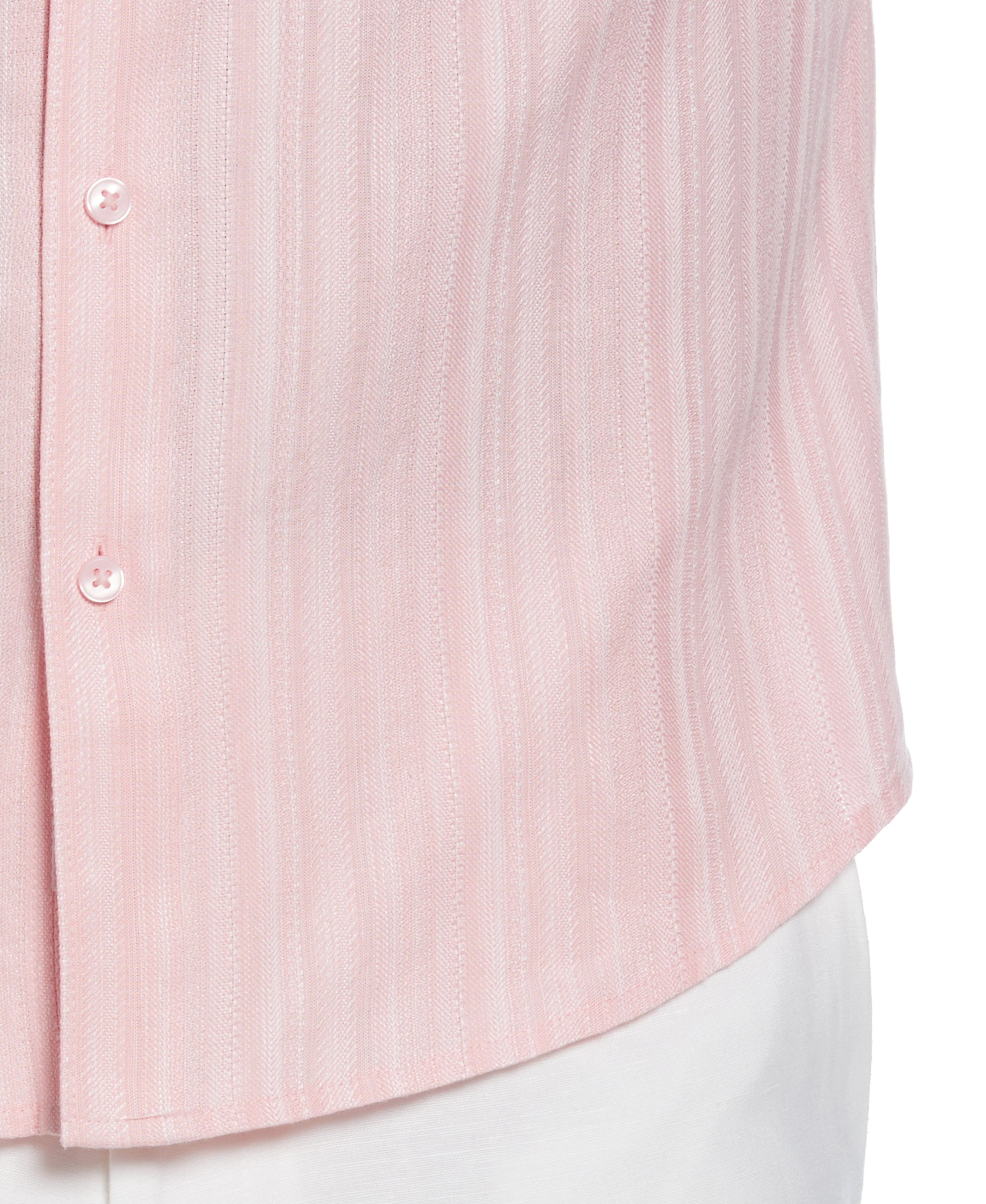 Linen Blend Dobby Stripe Print Shirt - Image 3