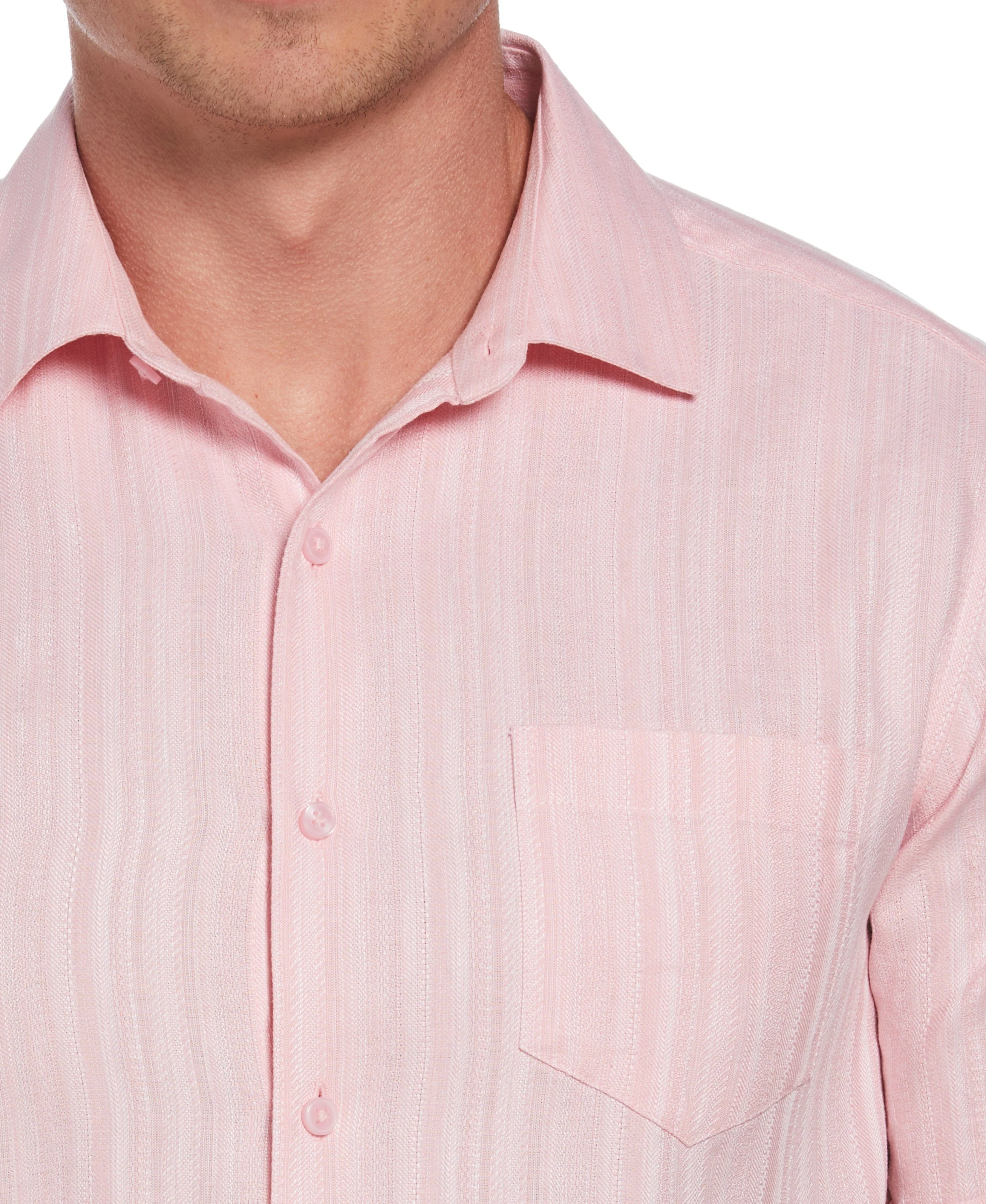 Linen Blend Dobby Stripe Print Shirt - Image 4