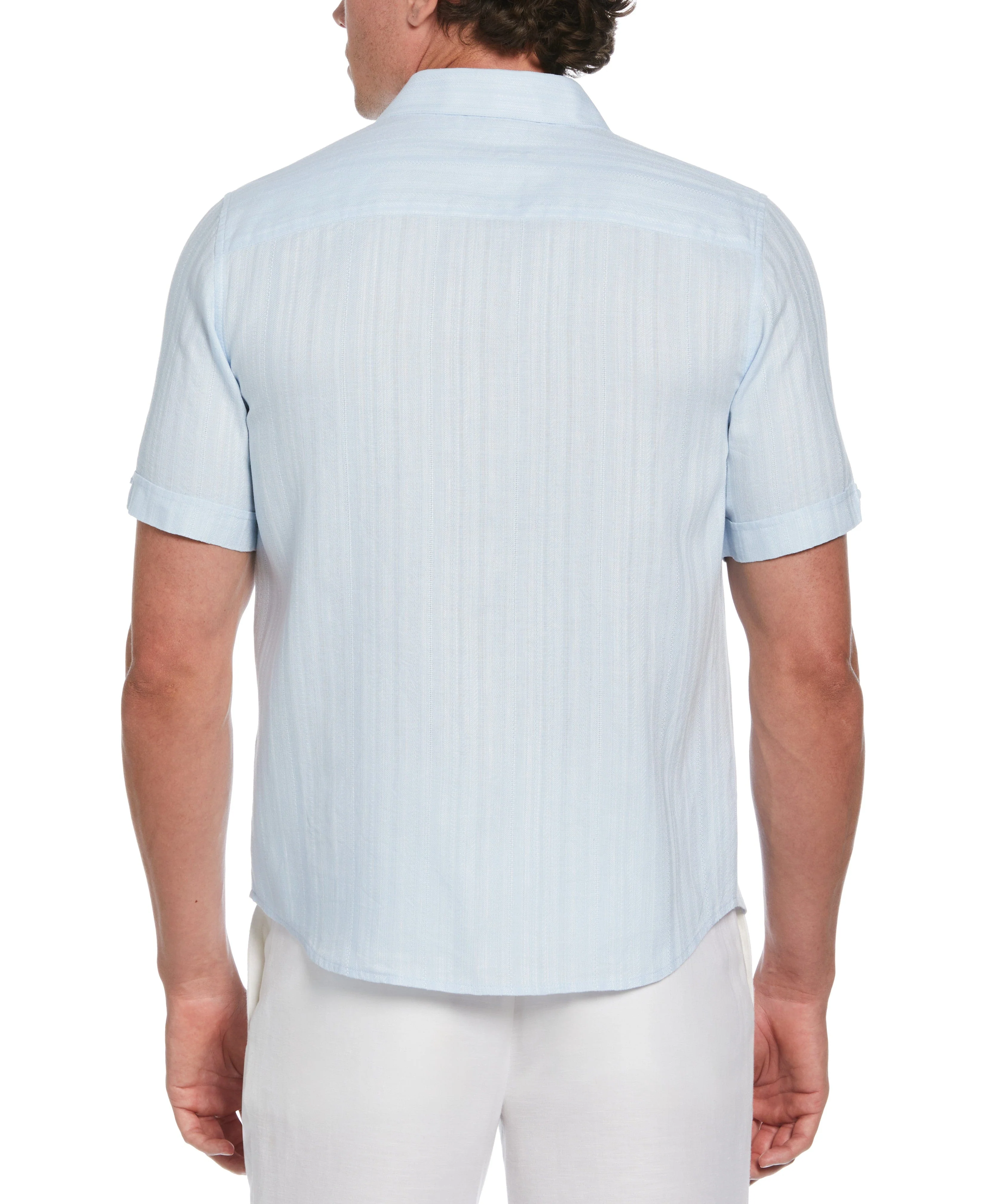 Linen Blend Dobby Stripe Print Shirt - Image 7