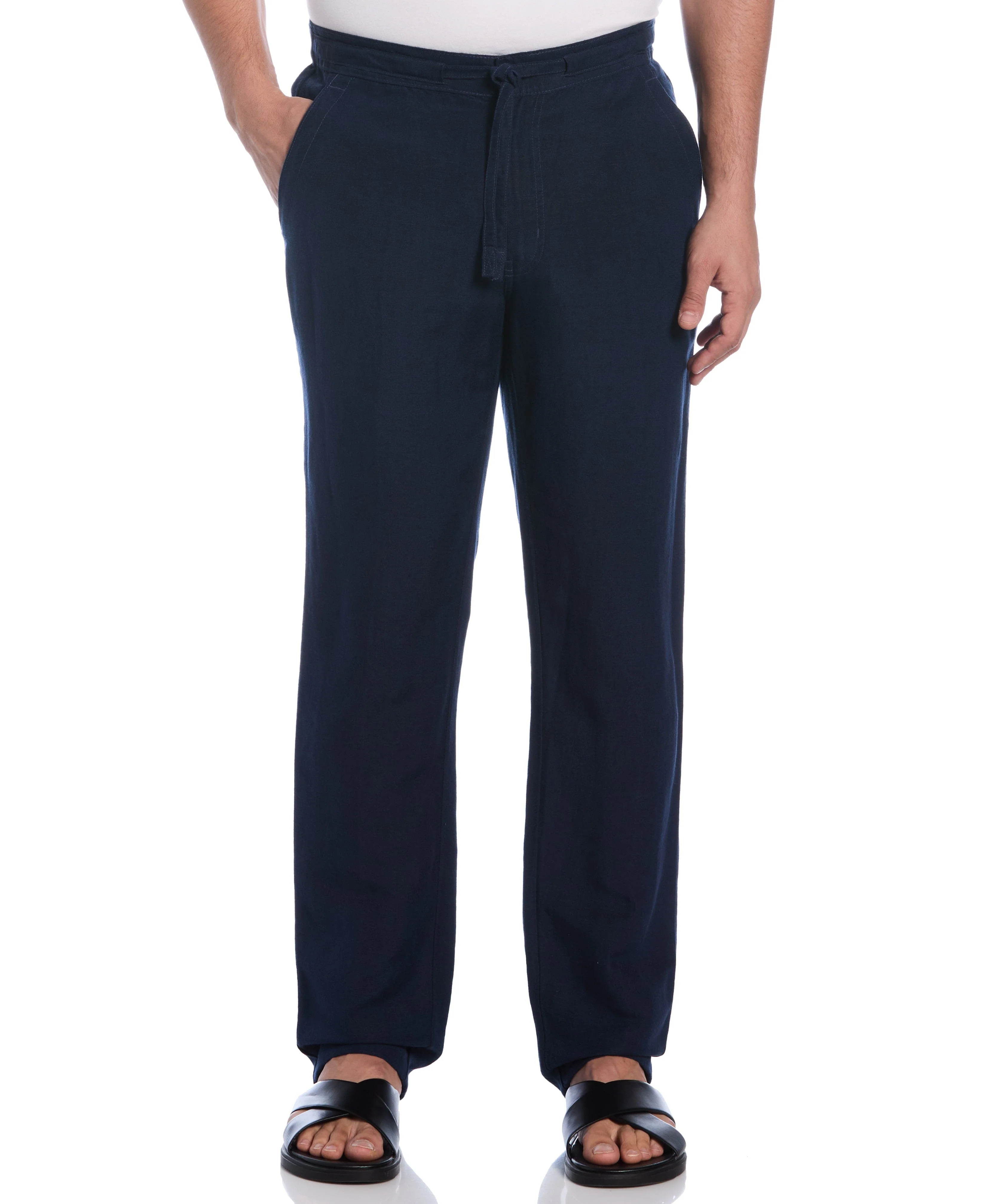 Linen-Blend Core Drawstring Pants - Image 14